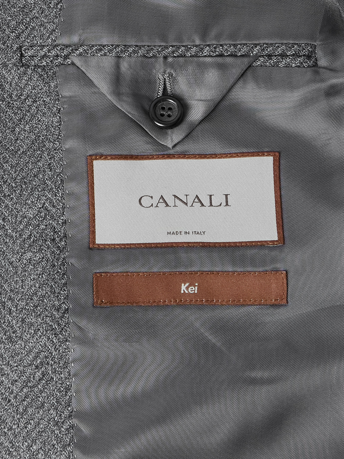Canali Herringbone Wool Blazer In Gray