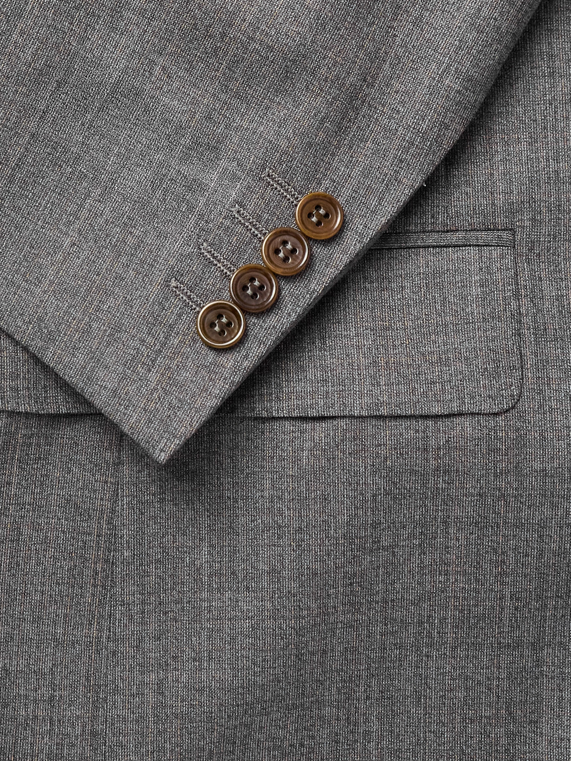 Canali Double-breasted Wool Suit Jacket In Gray