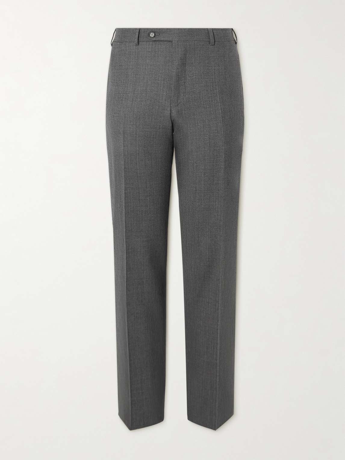 Straight-Leg Checked Wool-Flannel Suit Trousers