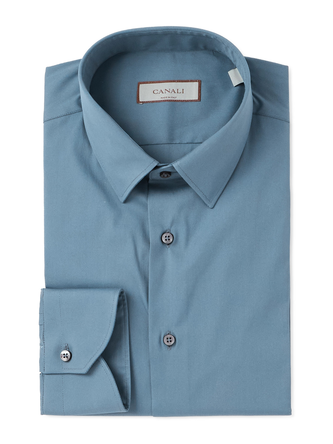 Spread-Collar Cotton-Blend Poplin Shirt