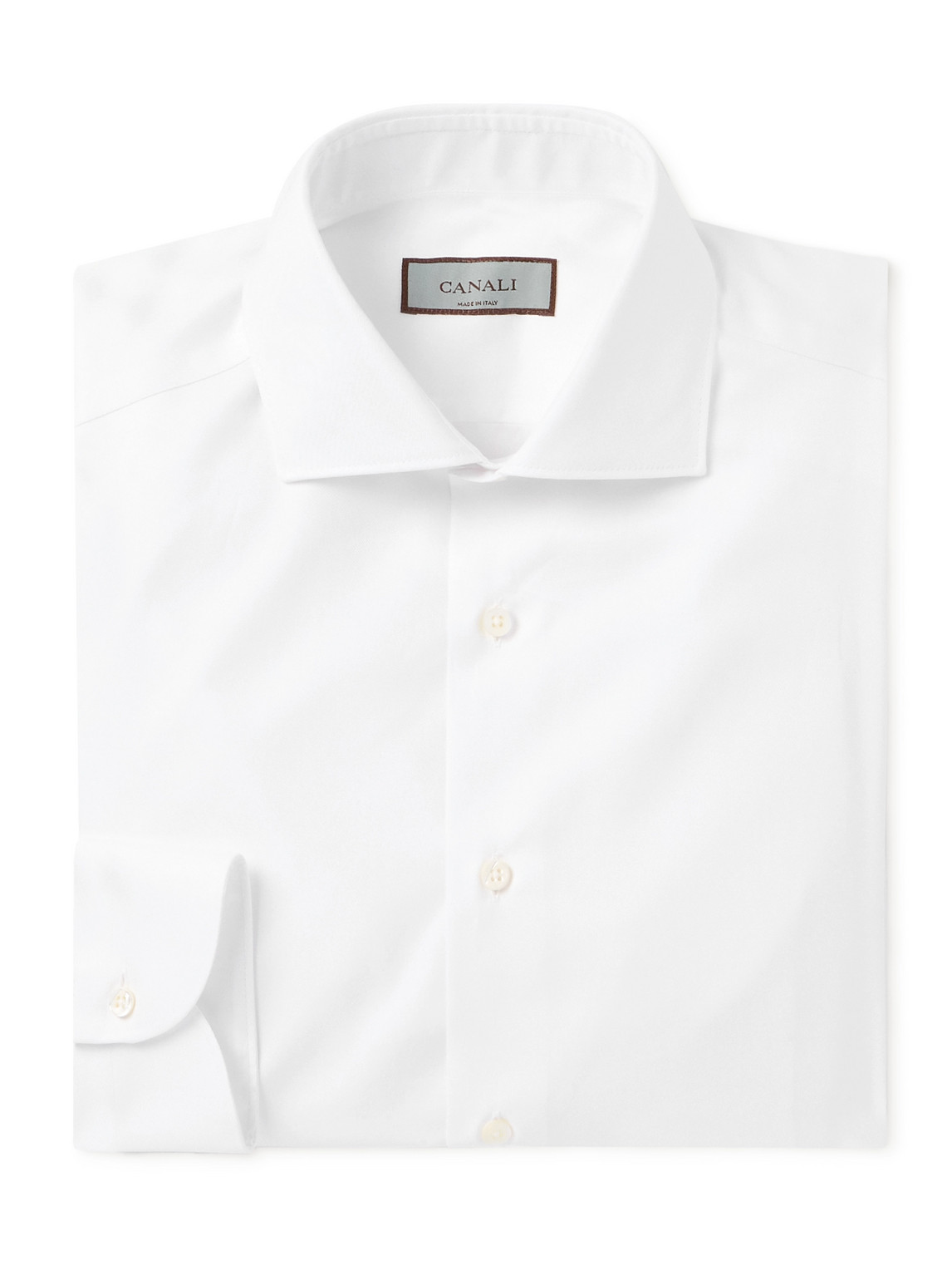 Cutaway-Collar Cotton-Twill Shirt