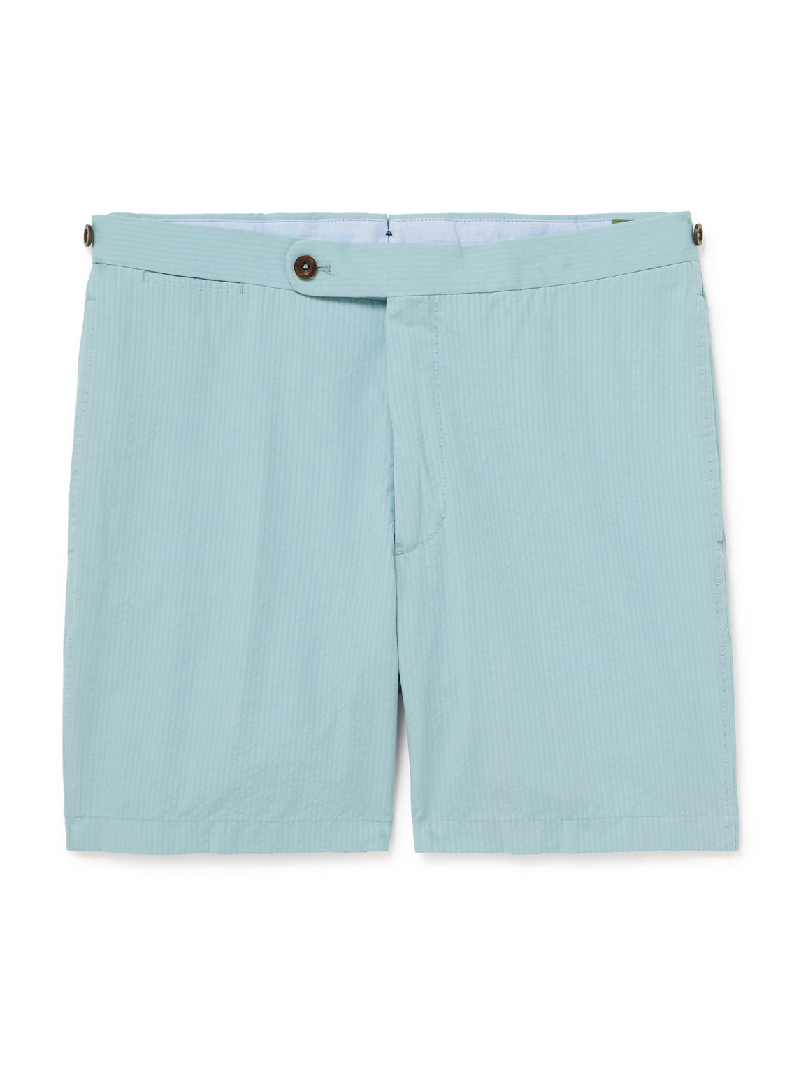 Slim-Fit Striped Cotton-Seersucker Shorts