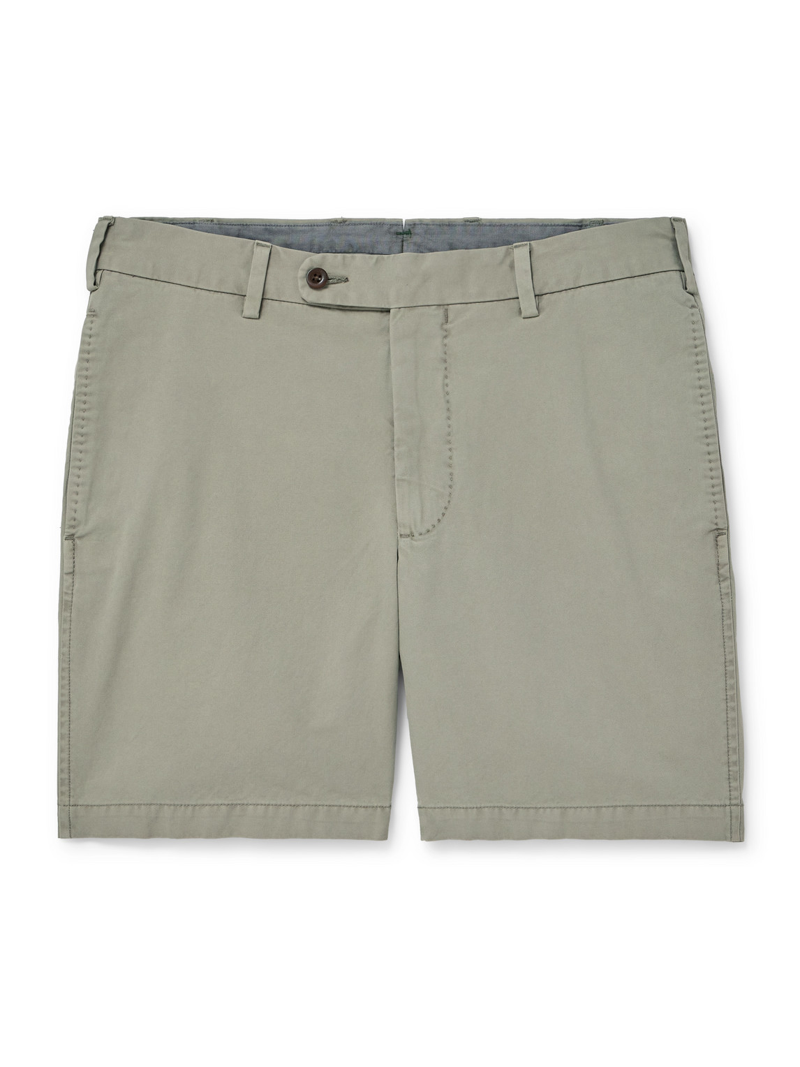 Slim-Fit Straight-Leg Garment-Dyed Cotton-Twill Shorts