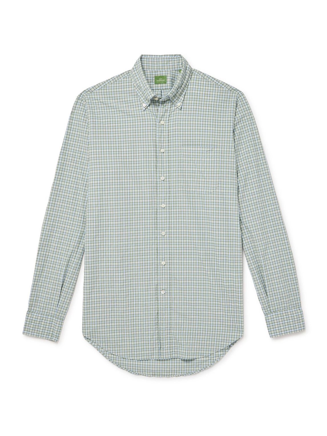 Button-Down Collar Checked Cotton-Poplin Shirt