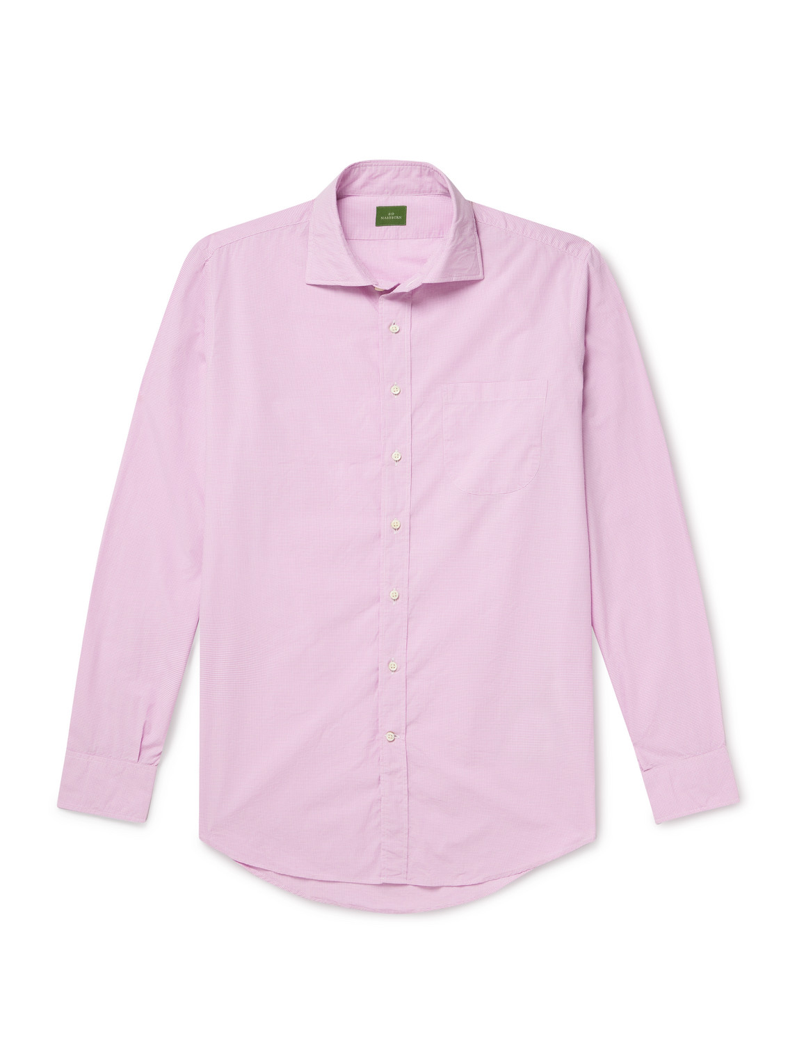 Spread-Collar Checked Cotton-Poplin Shirt