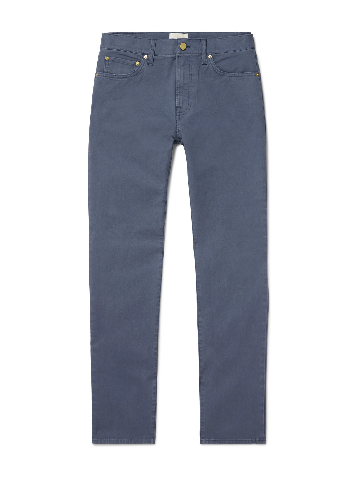 Straight-Leg Cotton-Blend Twill Trousers
