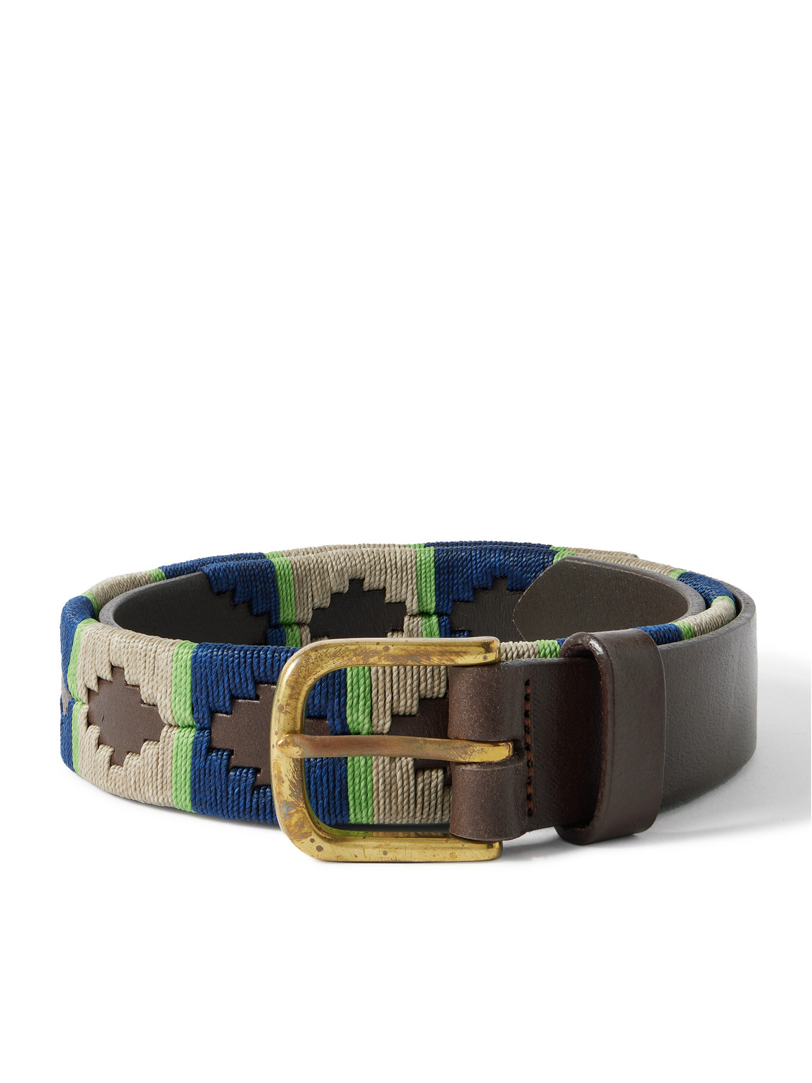 Sid Mashburn 3cm Embroidered Leather Belt