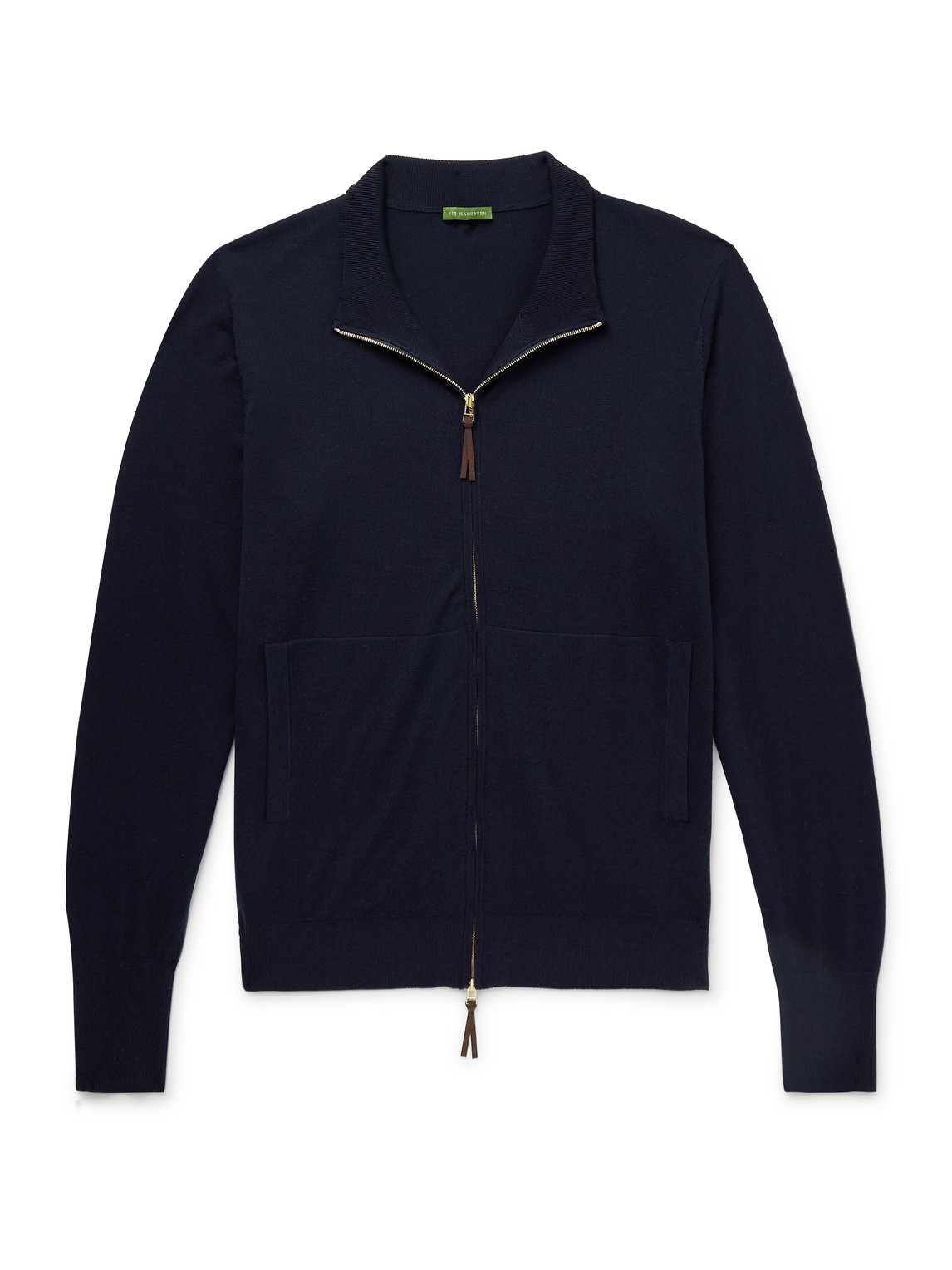 Sid Mashburn Slim-fit Escorial Wool Zip-up Cardigan In Blue