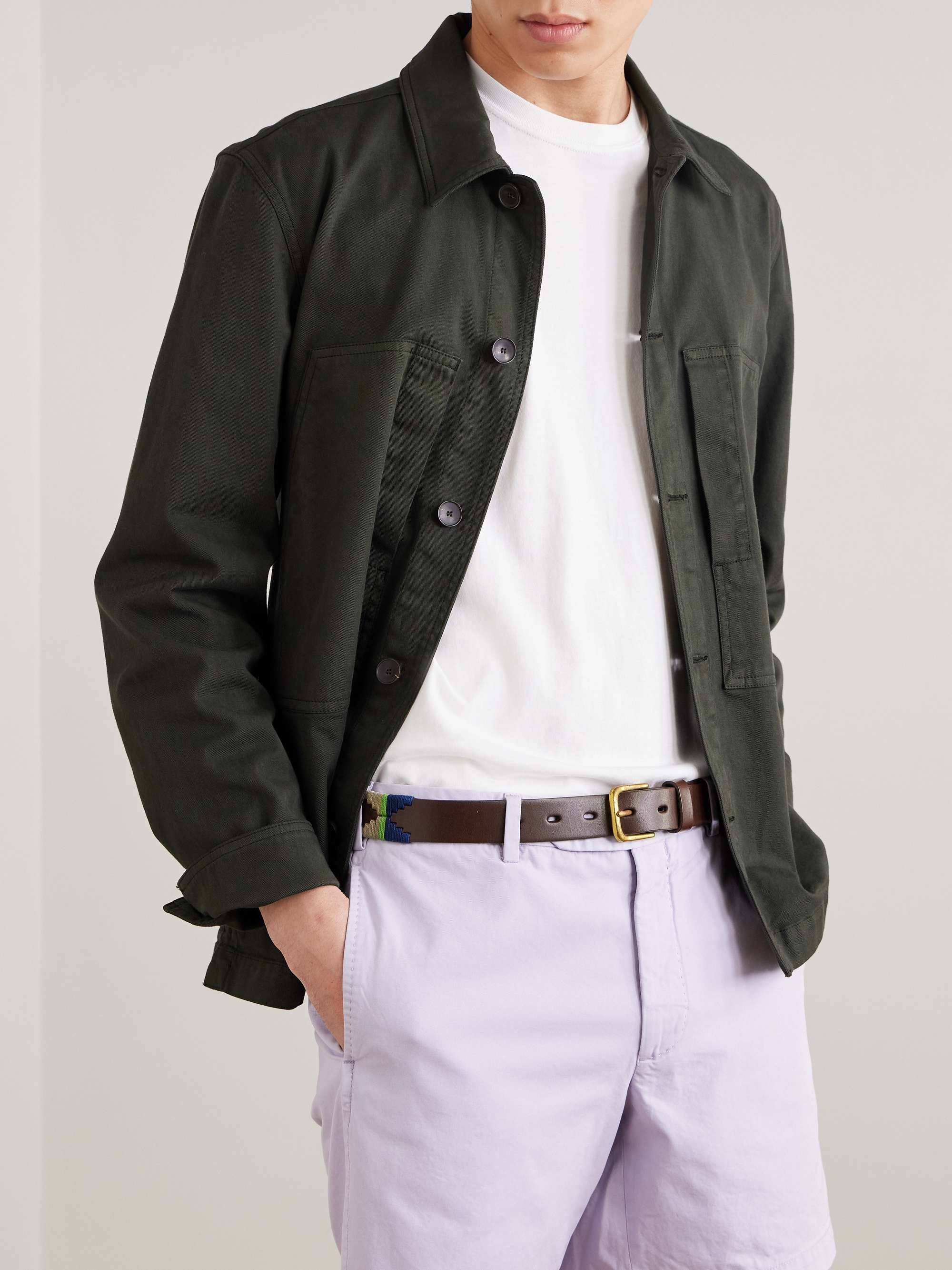 SID MASHBURN Polo 2.8cm Embroidered Leather Belt