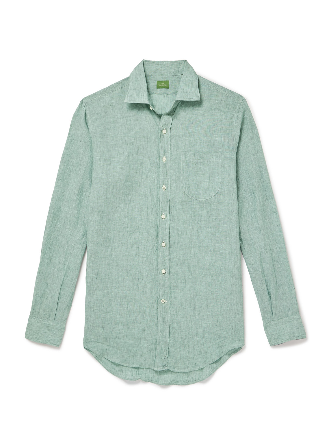 Spread-Collar Linen Shirt