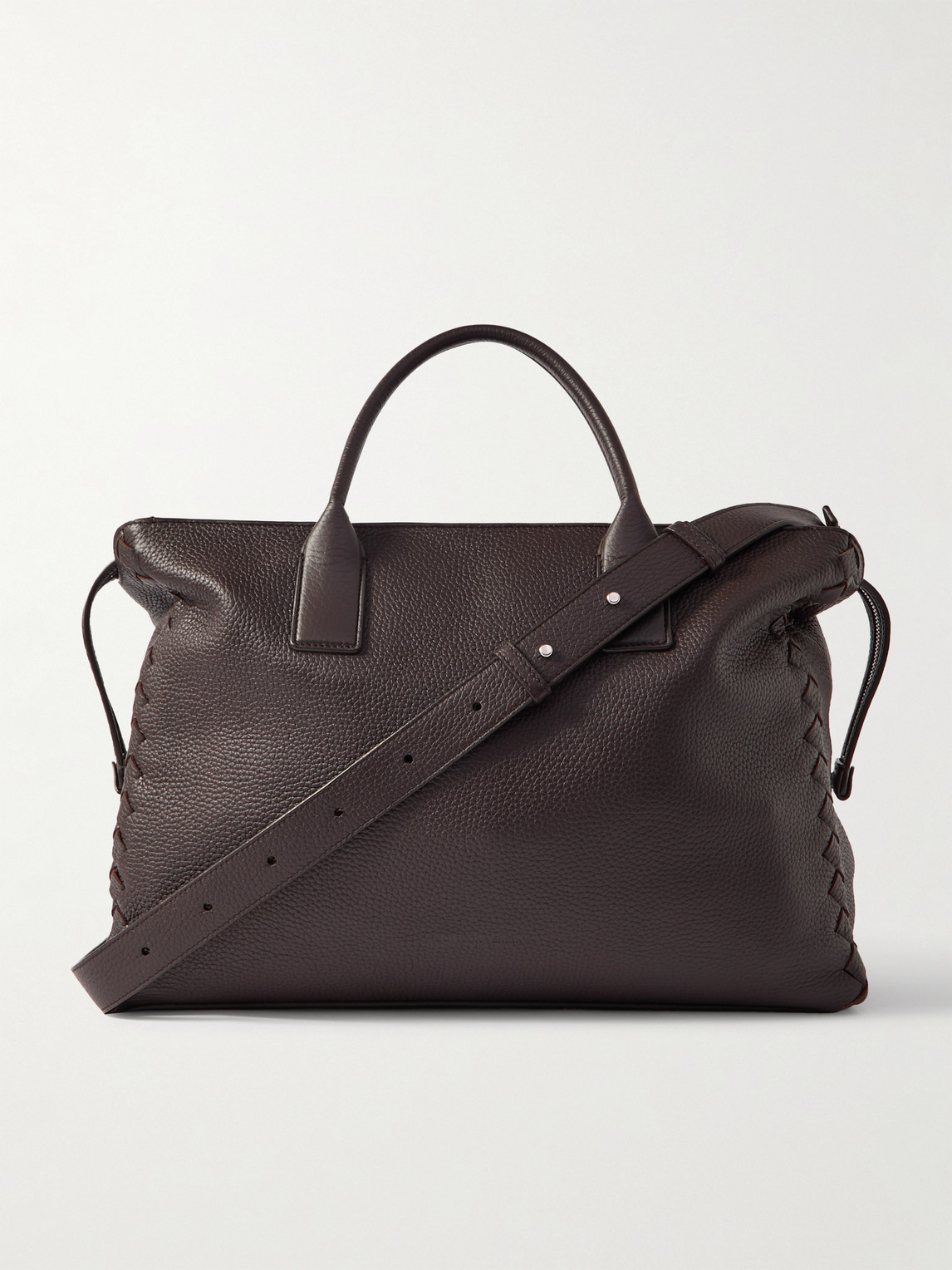 Bottega Veneta Medium Intrecciato Full-Grain Leather Messenger Bag - Men