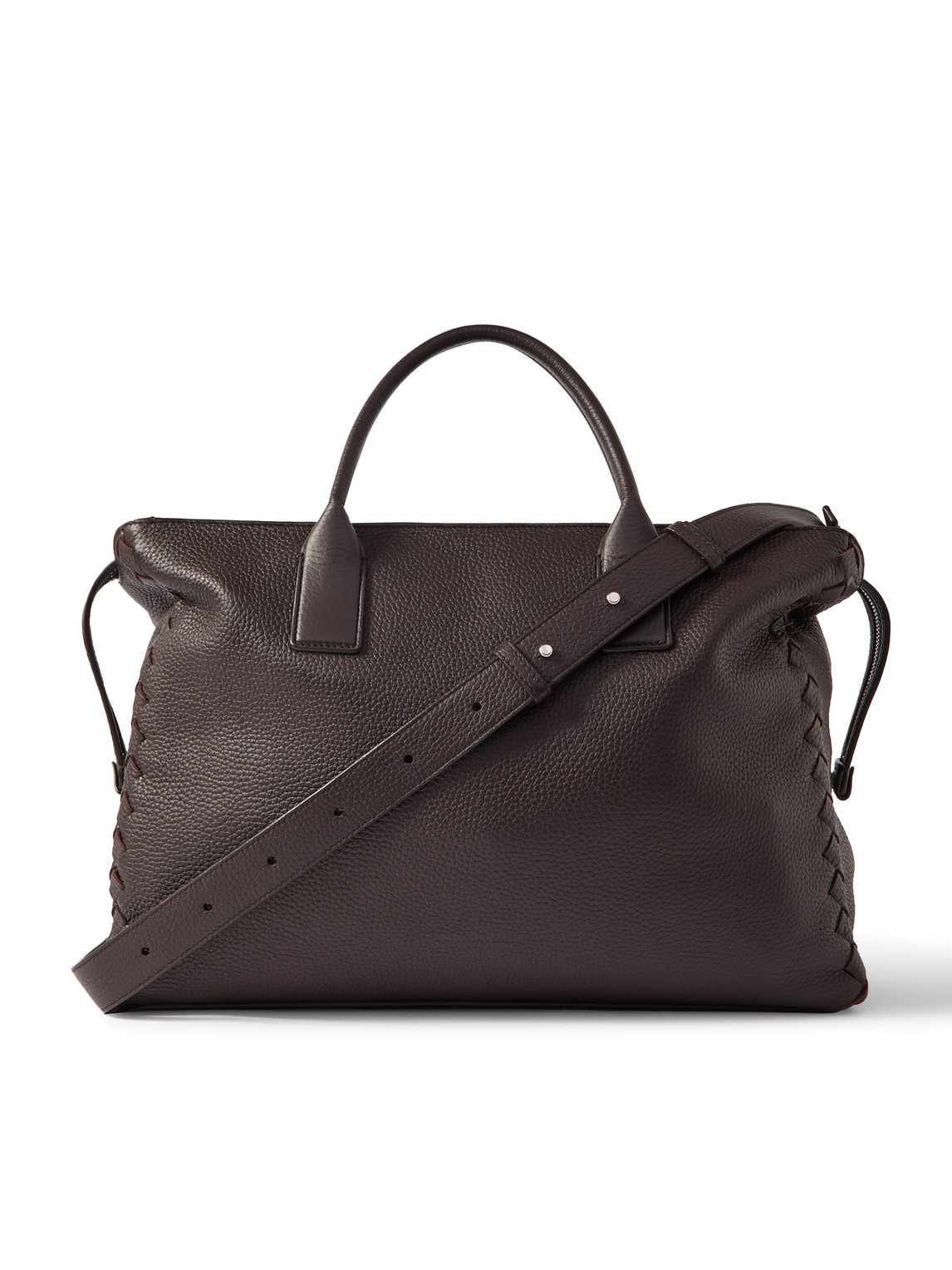 BOTTEGA VENETA MEDIUM INTRECCIATO FULL-GRAIN LEATHER MESSENGER BAG