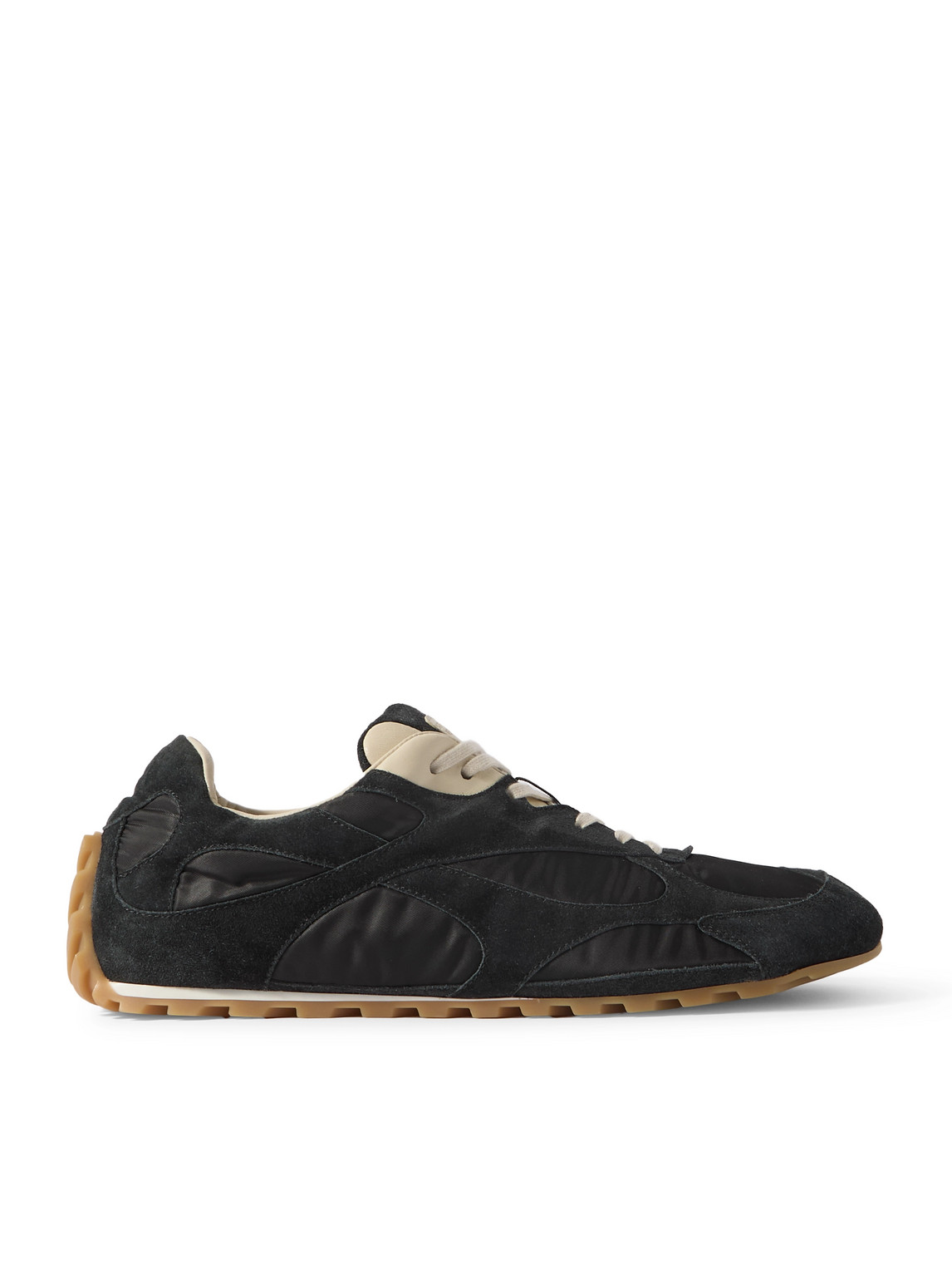 Bottega Veneta Black Suede And Nylon Orbit Flash Sneakers In Blue