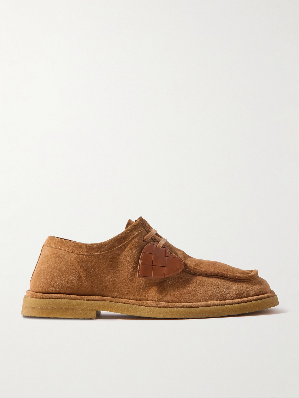 Bottega Veneta Daddy Intrecciato Leather-Trimmed Suede Boat Shoes - Men