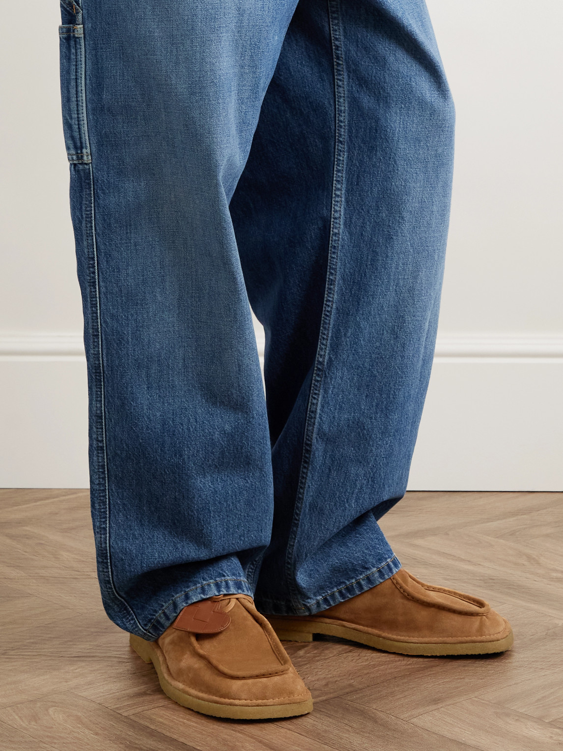 Daddy Intrecciato Leather-Trimmed Suede Boat Shoes — 2