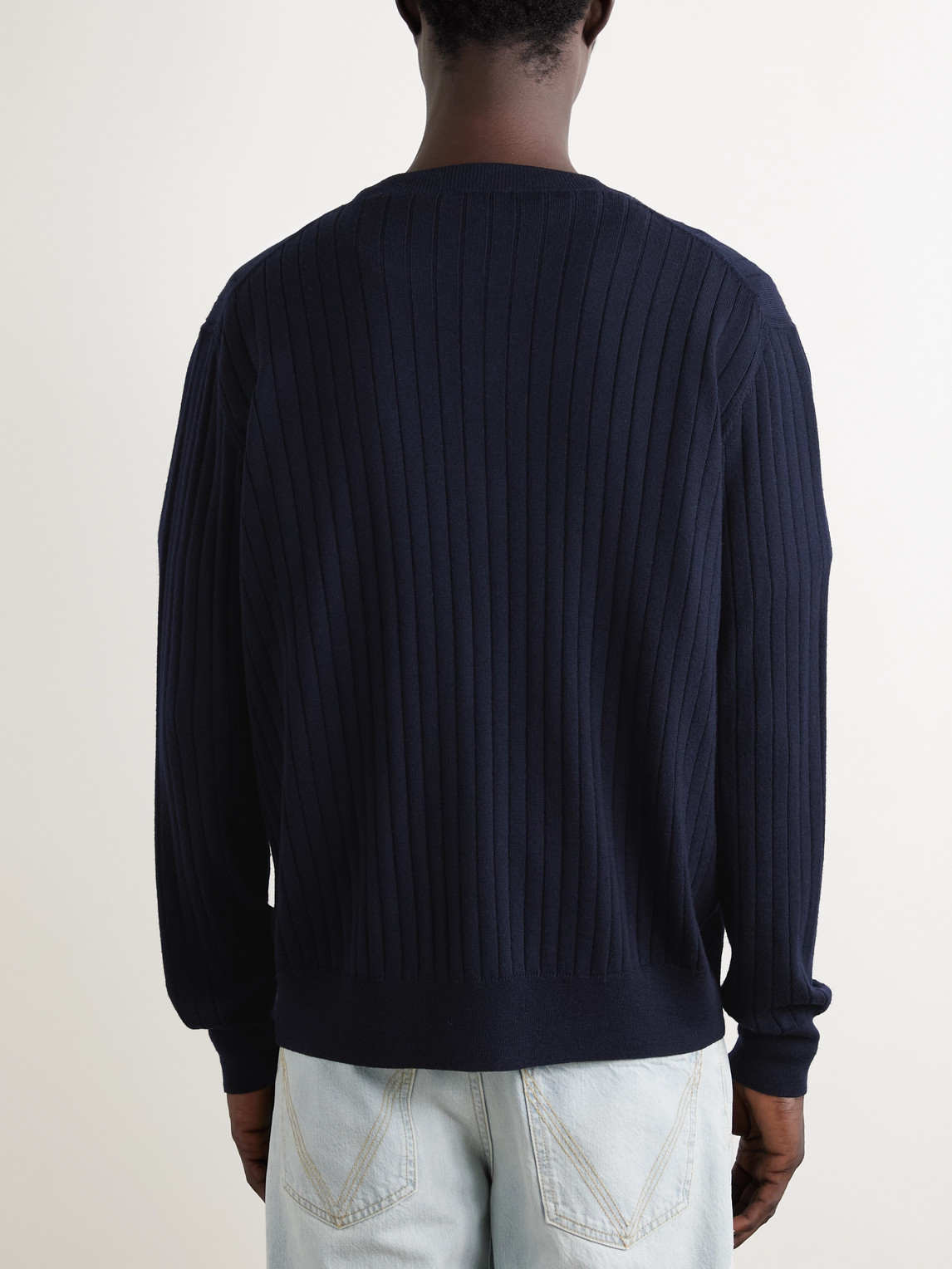  Bottega Veneta - Ribbed Wool Cardigan - Men - Blue - M 