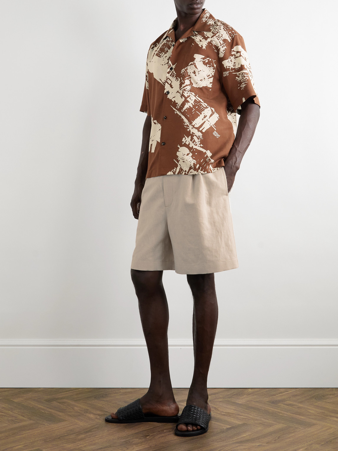 Convertible-Collar Printed