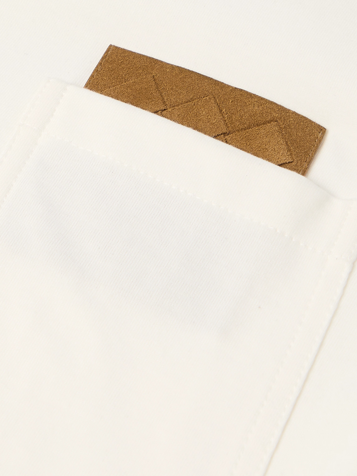 Intrecciato Suede-Trimmed Cotton-Jersey T-Shirt
