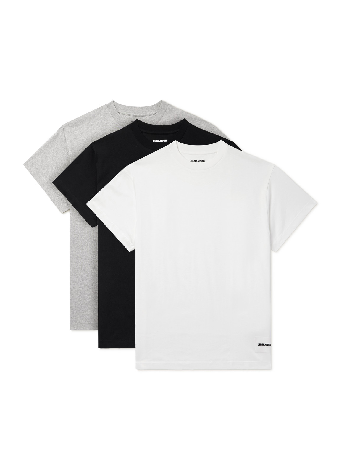 Jil Sander Set Of Three Cotton-jersey T-shirts In Multi