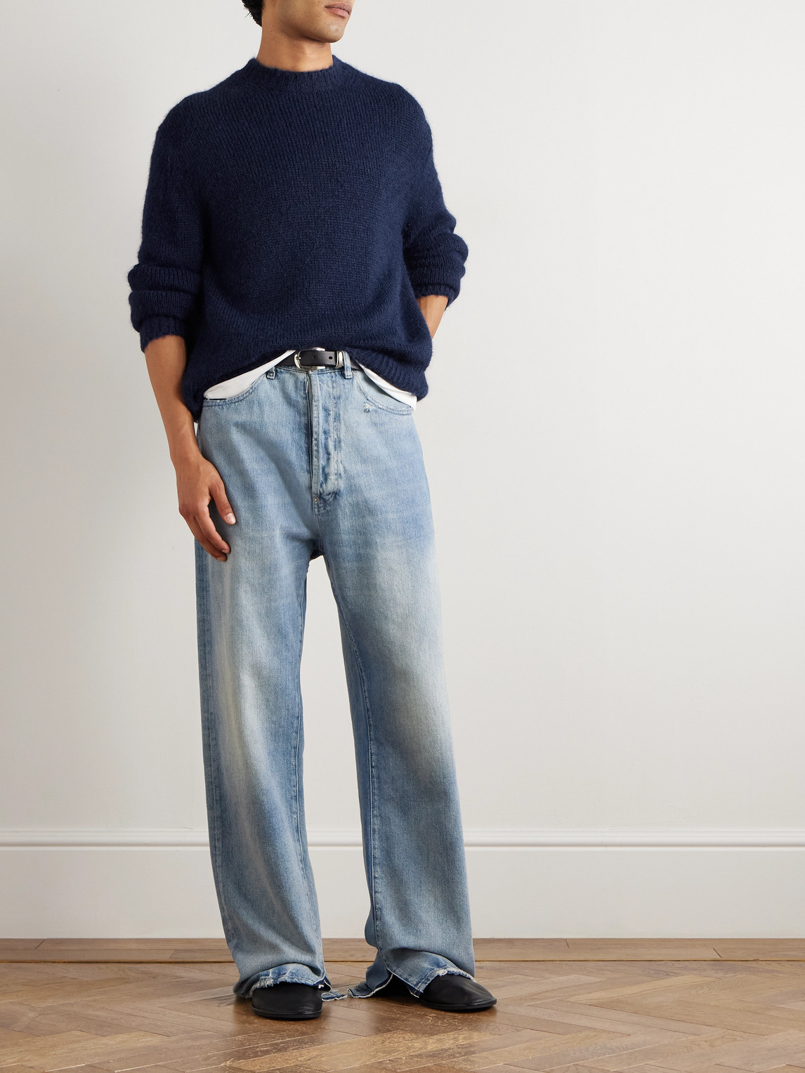 Jil Sander Alpaca-blend Sweater In Blue