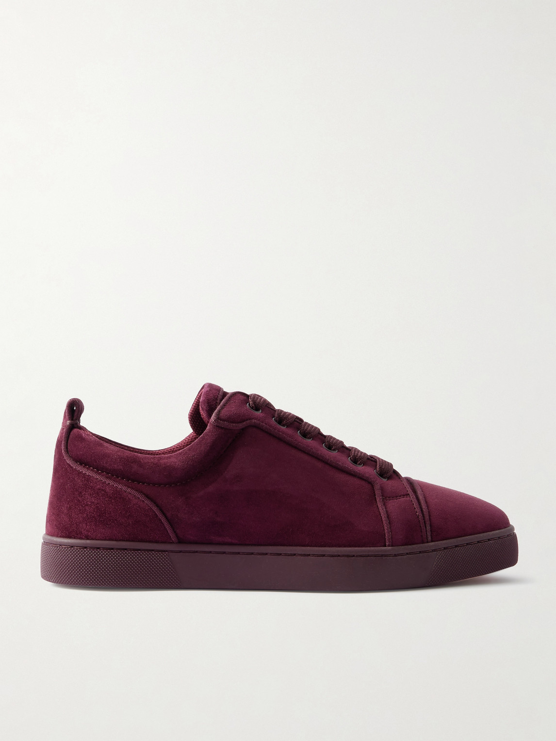 Christian Louboutin Louis Junior Grosgrain-Trimmed Suede Sneakers - Men