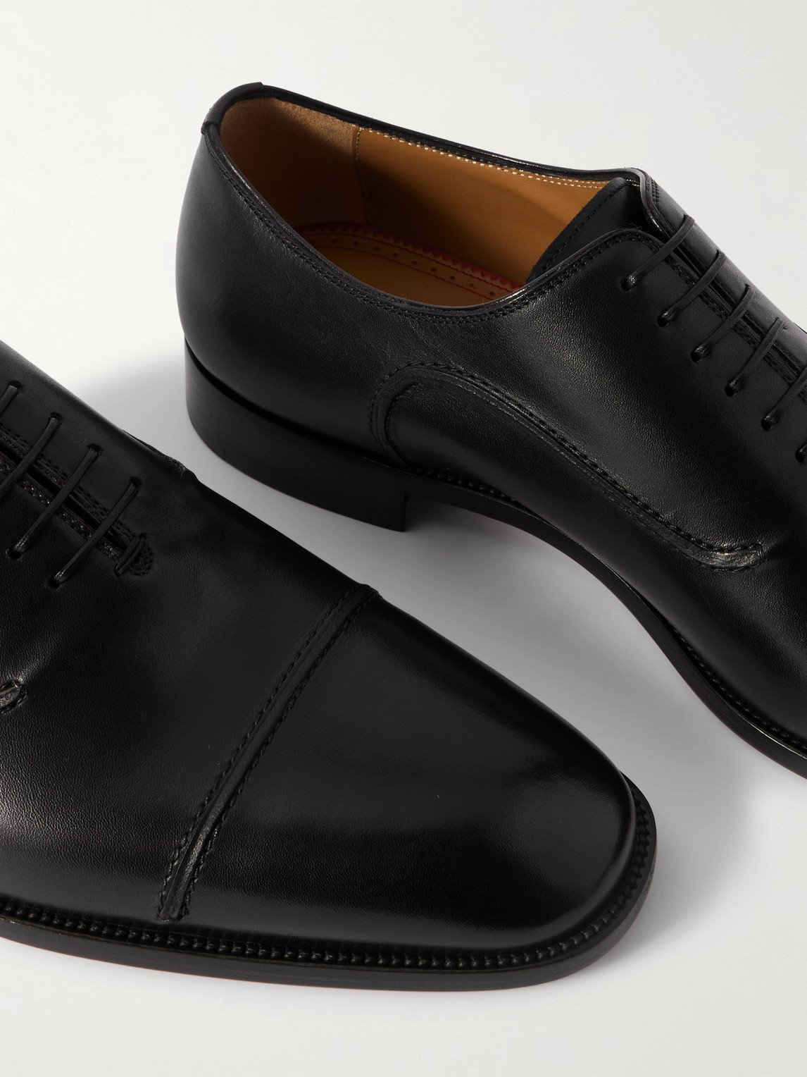 Christian Louboutin Seriox Cap-toe Leather Oxford Shoes In Black