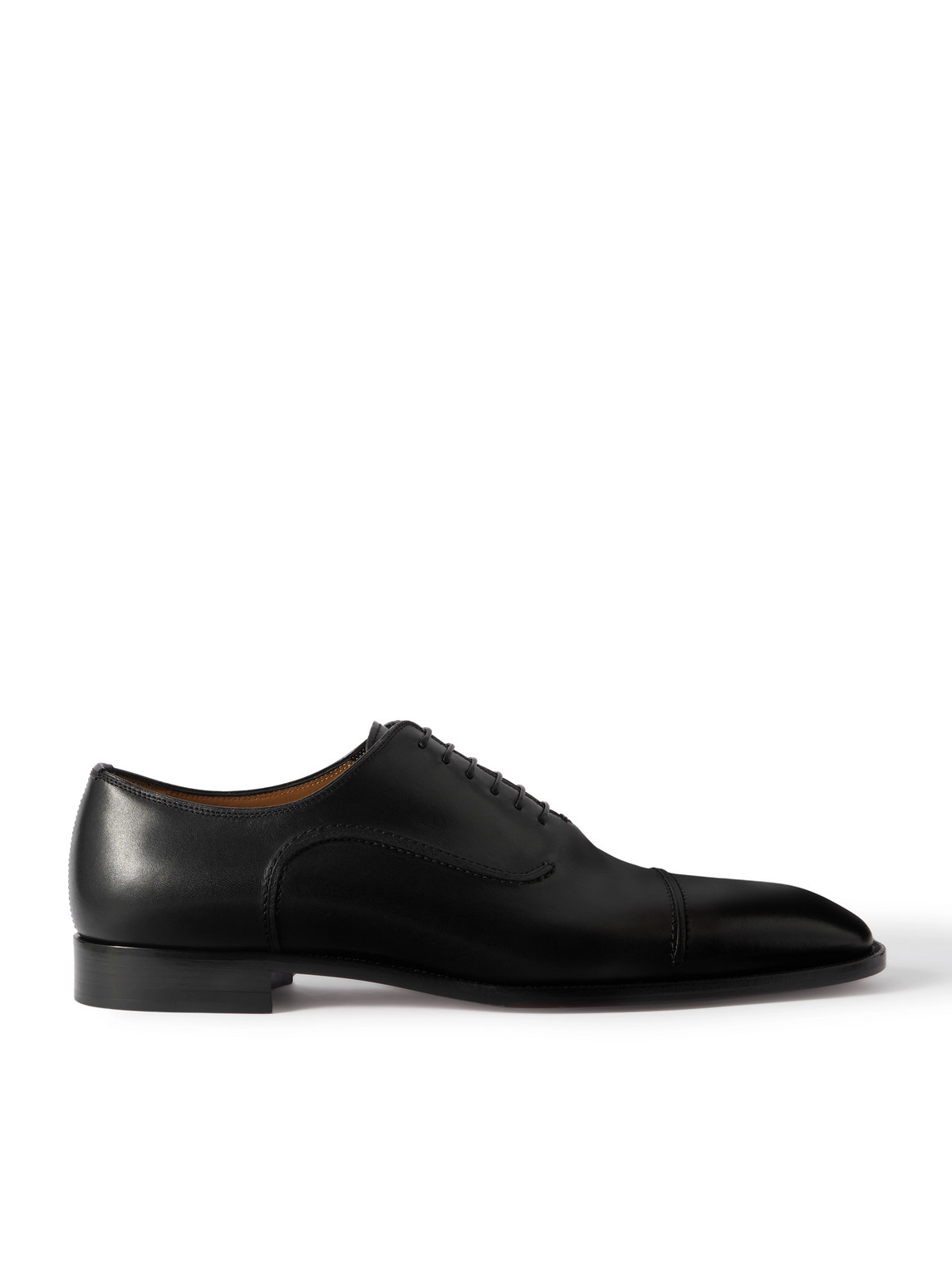 Christian Louboutin Seriox Cap-toe Leather Oxford Shoes In Black
