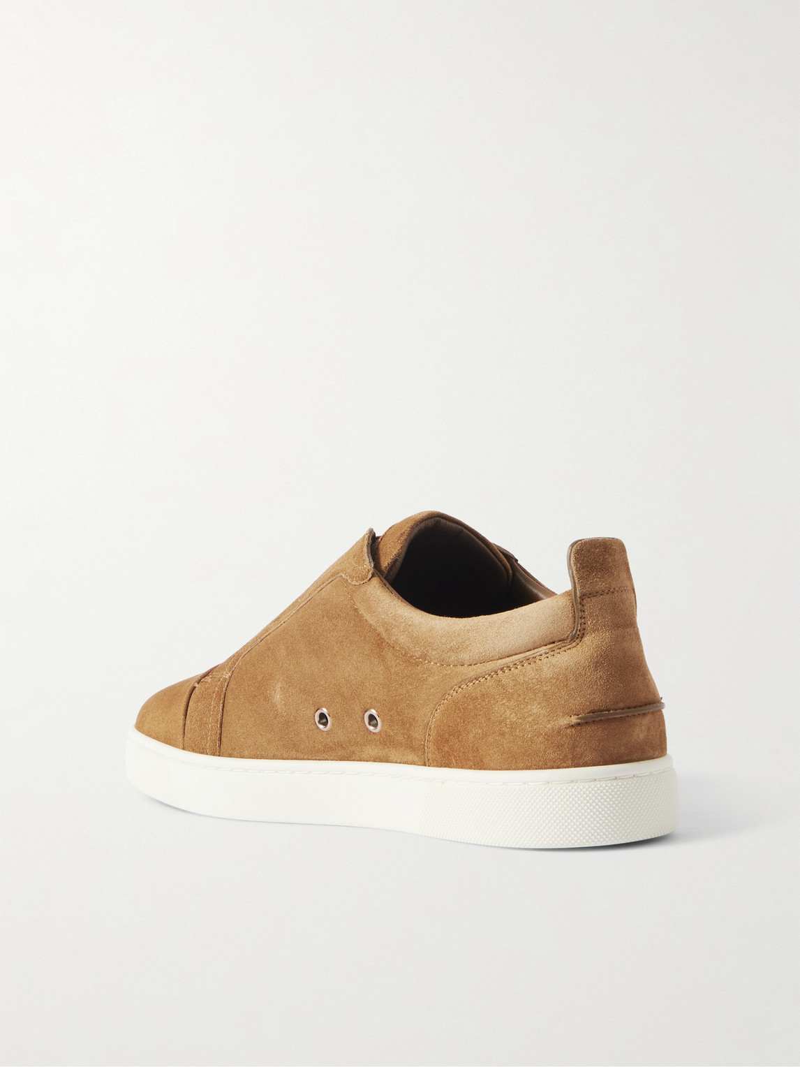 Christian Louboutin St Louis Suede Slip-on Sneakers In Brown