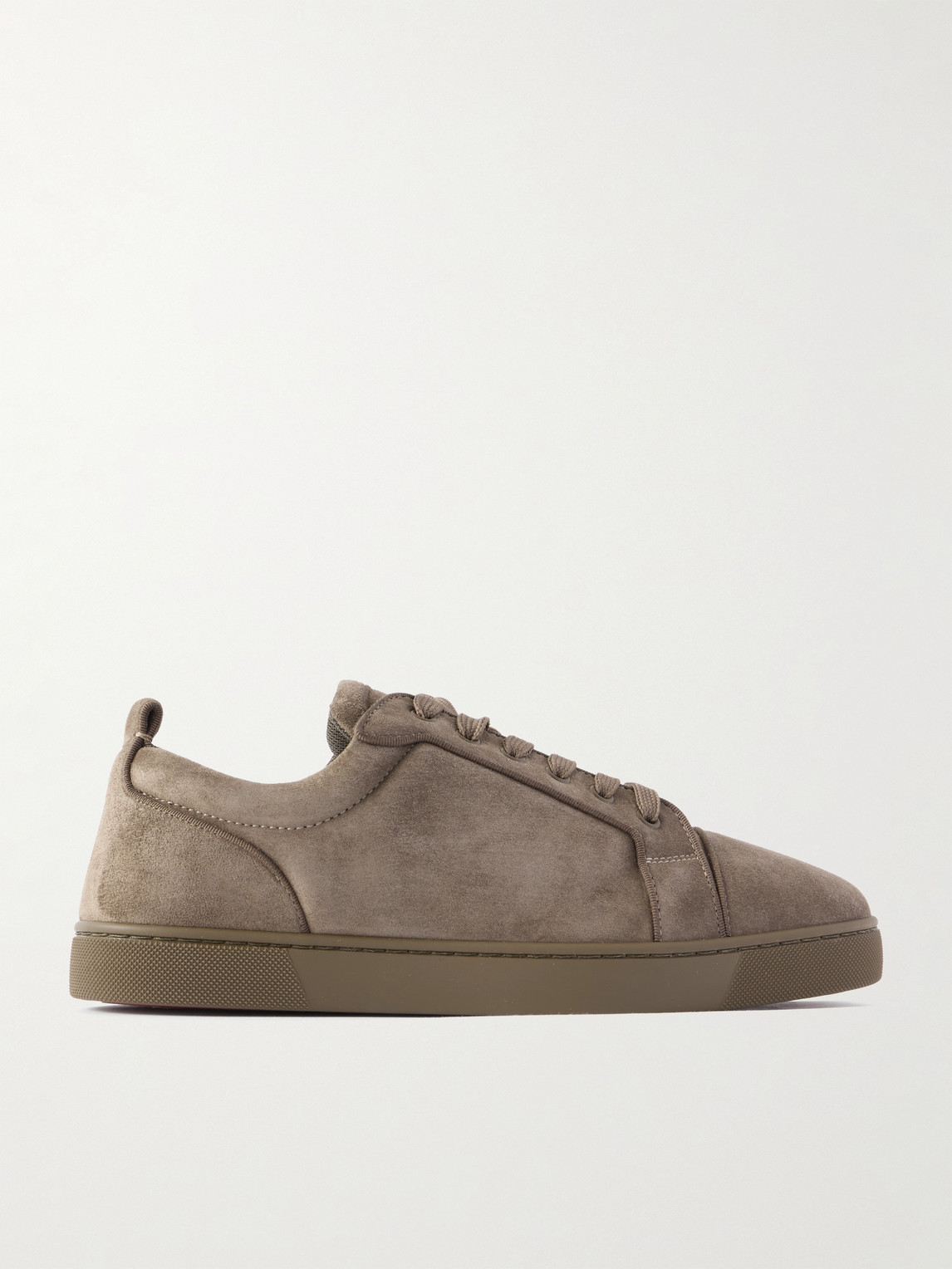 Christian Louboutin Louis Junior Grosgrain-Trimmed Suede Sneakers - Men