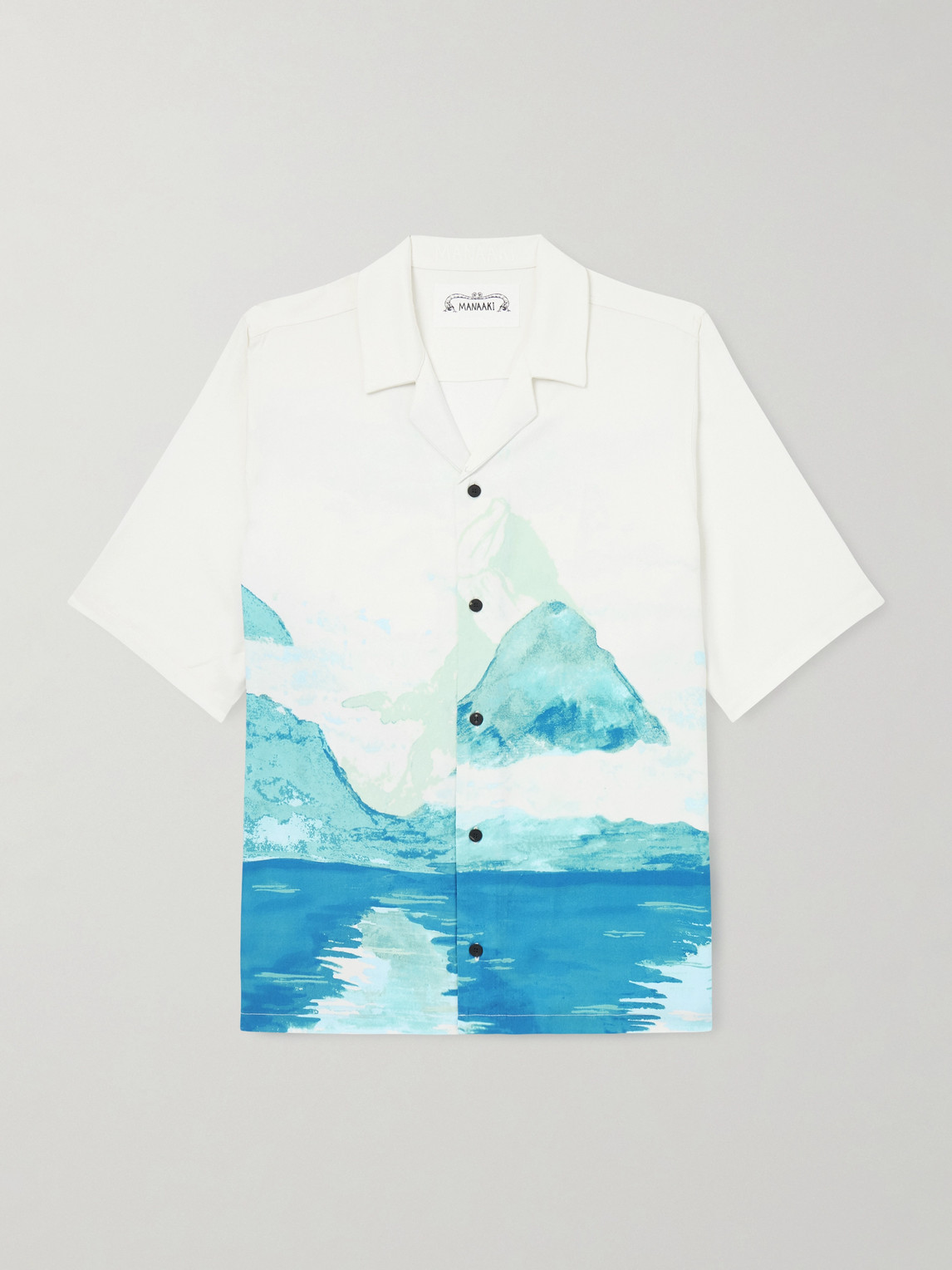 MANAAKI – Paradise Camp-Collar Printed Lyocell Shirt