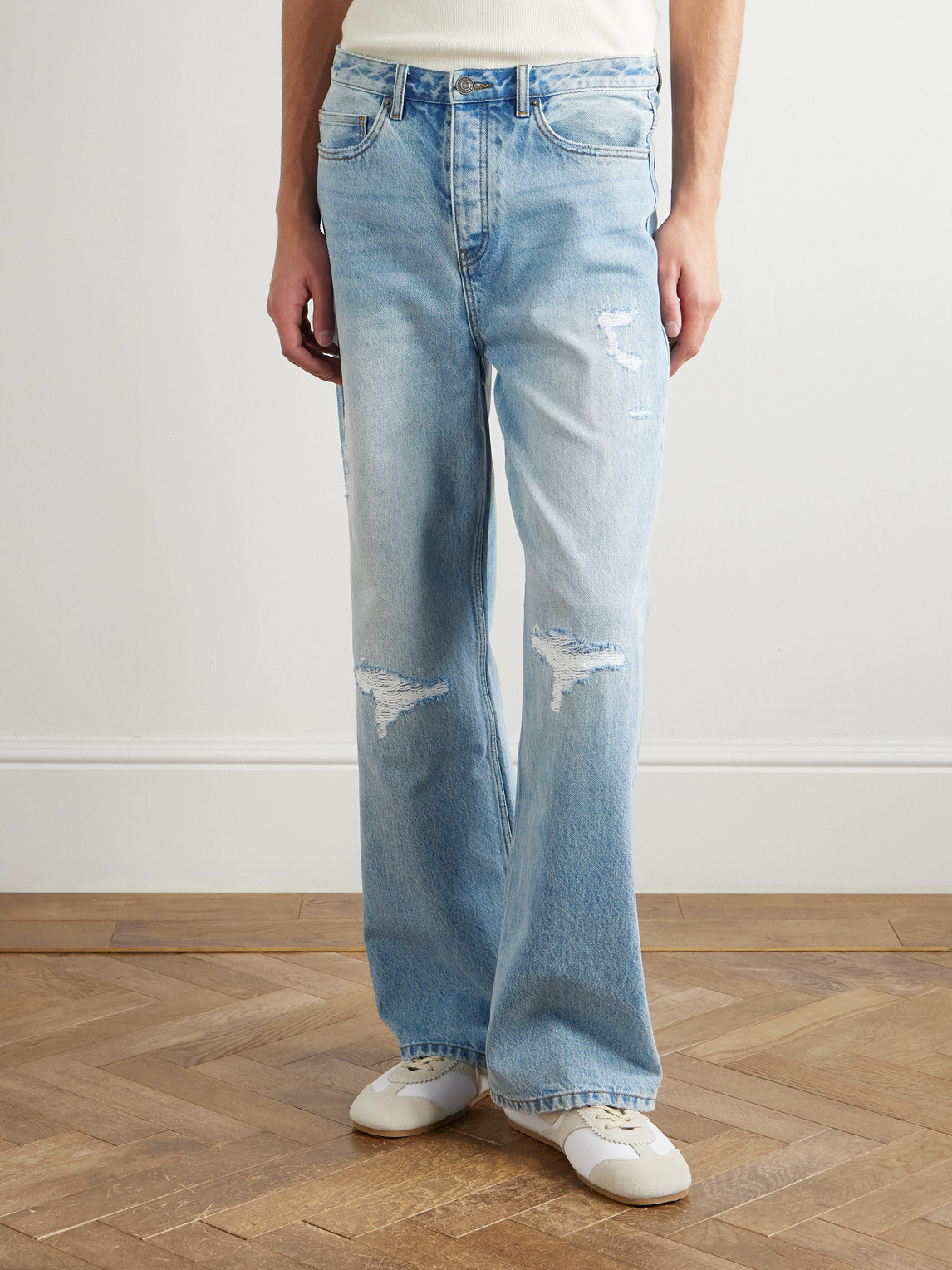  Manaaki - Rangi Straight-leg Distressed Jeans - Men - Blue - Uk/us 28 