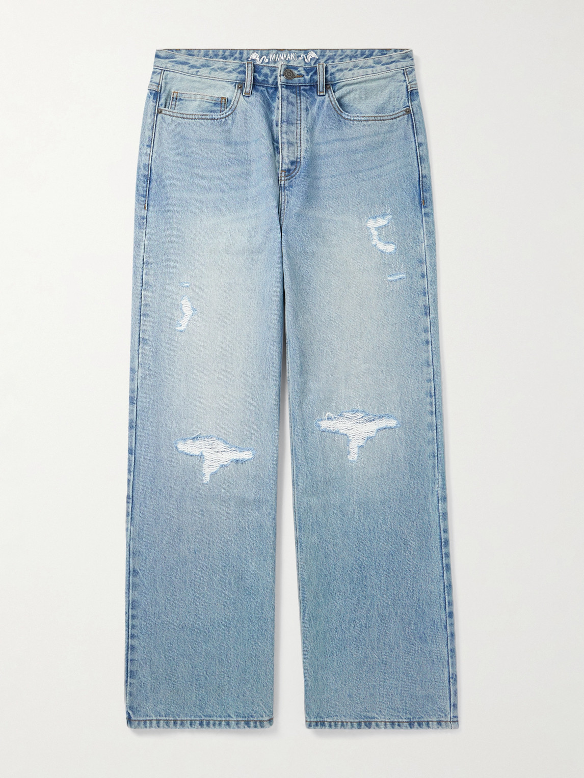 MANAAKI – Rangi Straight-Leg Distressed Jeans