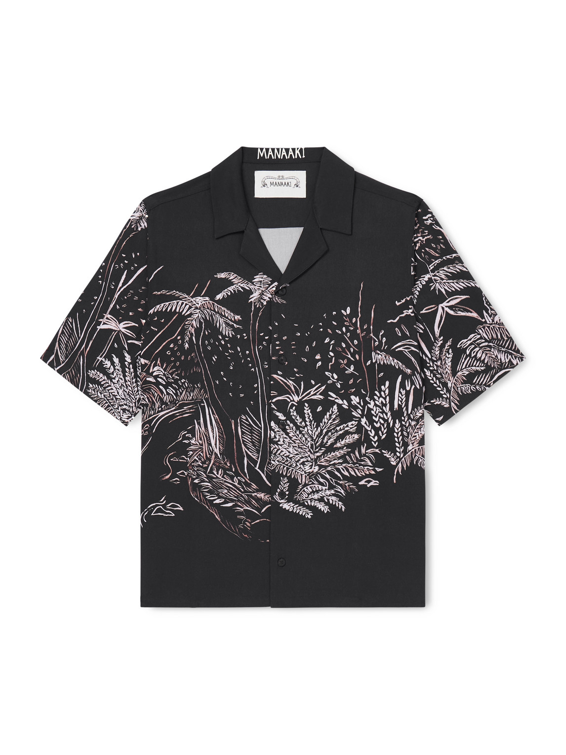 Manaaki Waihi Tapu Printed Lyocell Shirt In Black