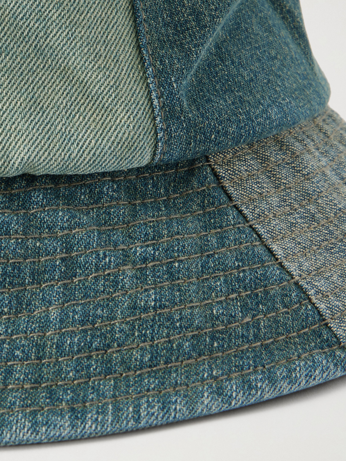  Manaaki - Patchwork Denim Bucket Hat - Men - Green 