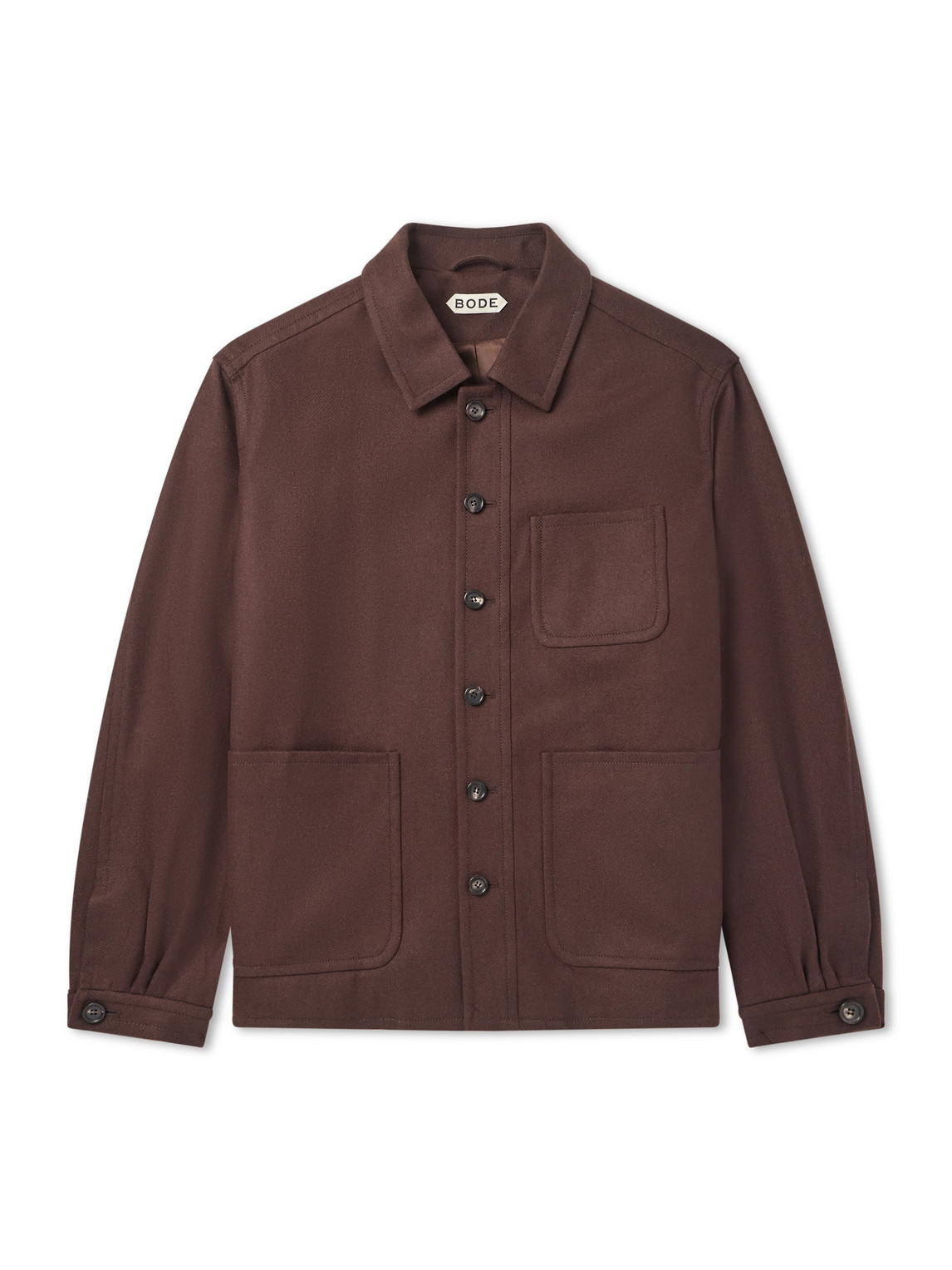 Bode Franck Wool-twill Jacket In Brown