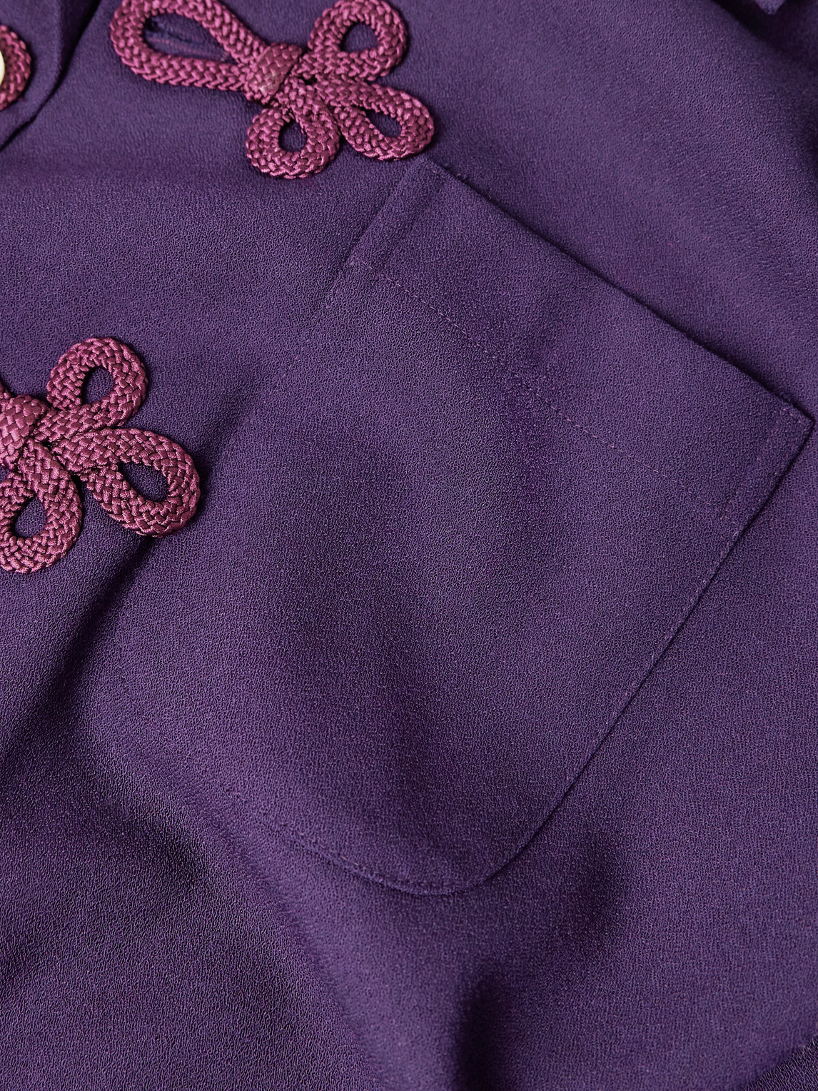 Bode Astor Trillium Camp-collar Embroidered Wool Shirt In Purple
