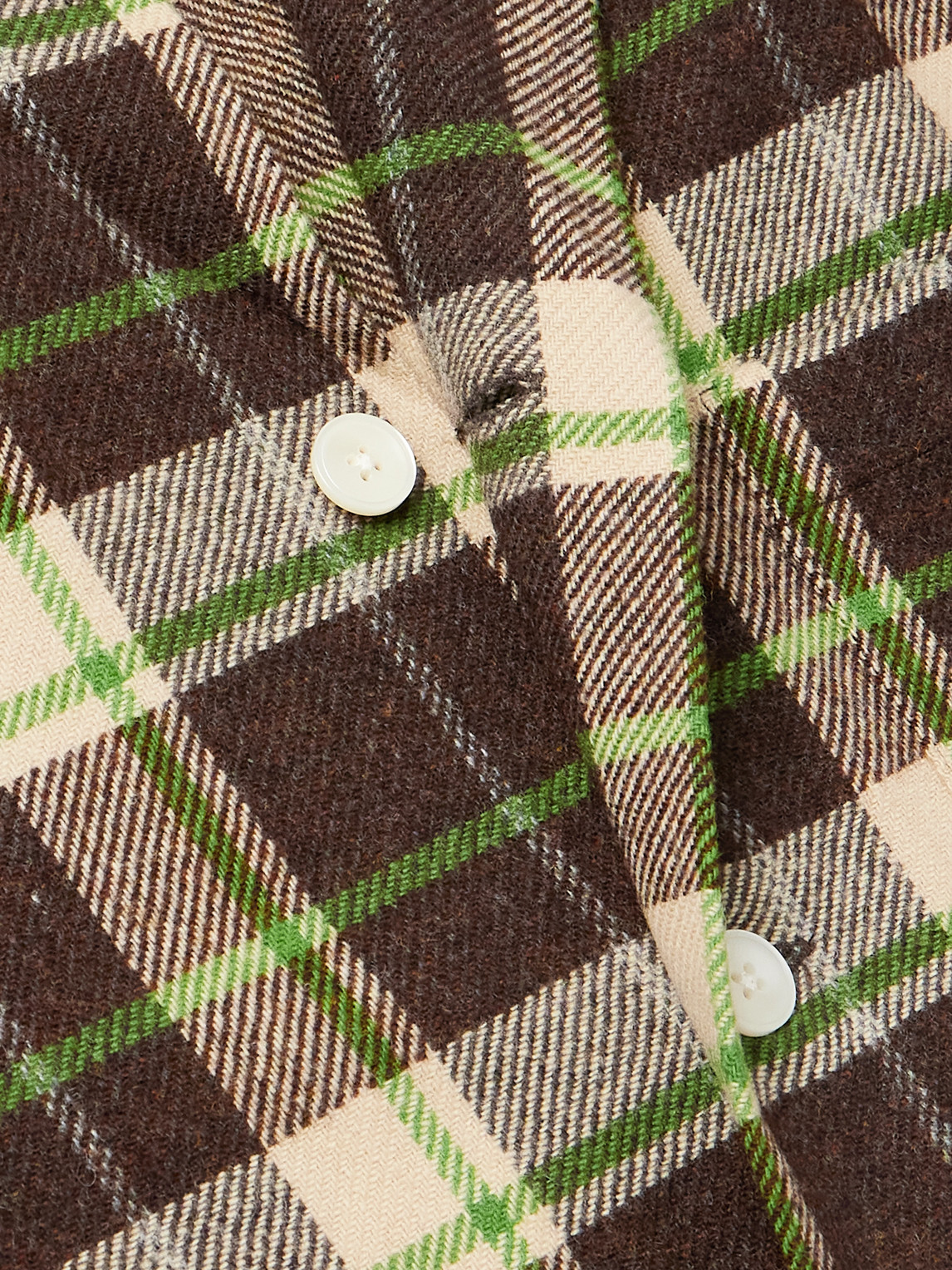 Bode Woodcrest Camp-collar Checked Wool-flannel Overshirt In Brown