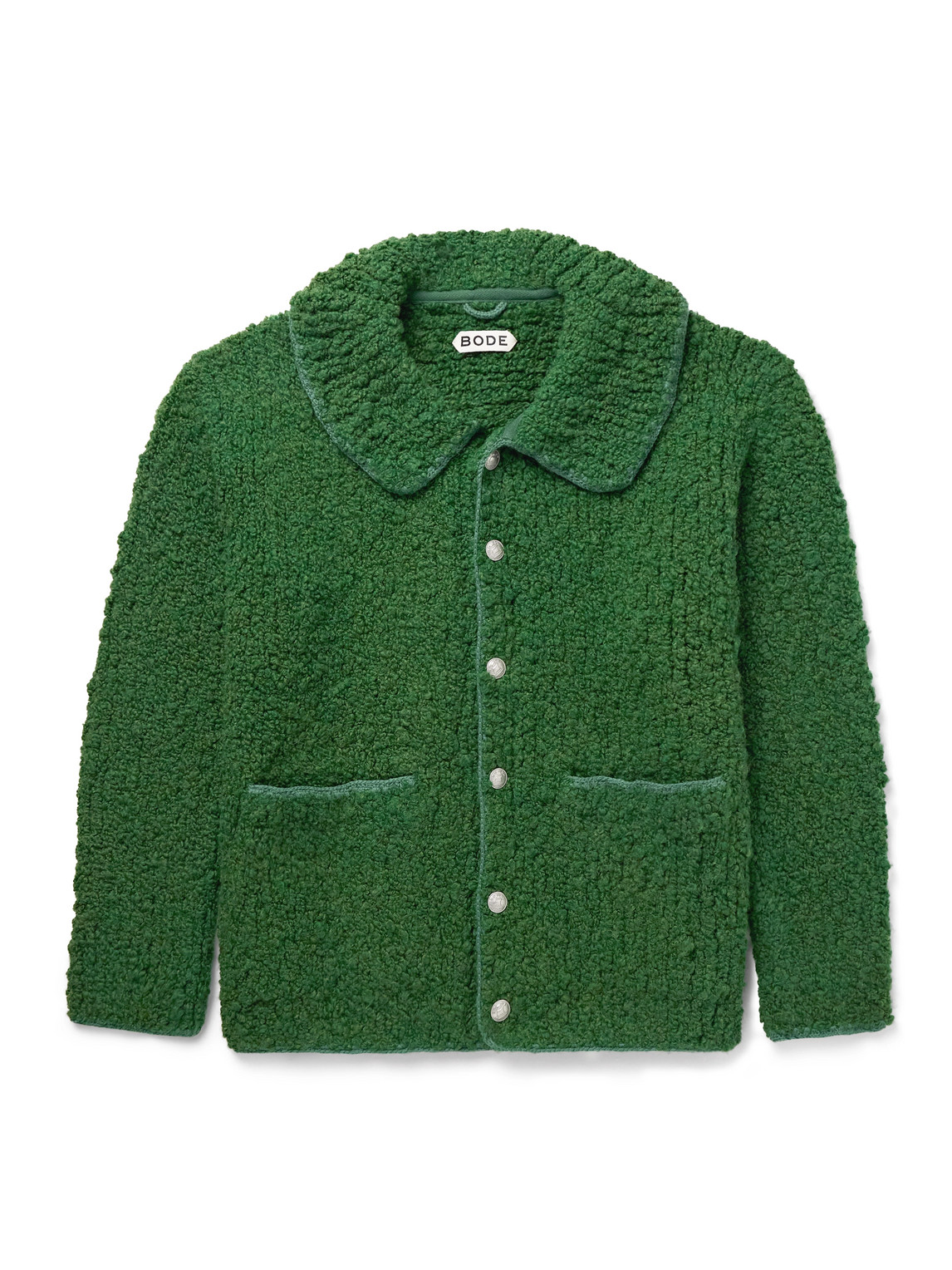 Bode Moppet Wool-bouclé Cardigan In Green