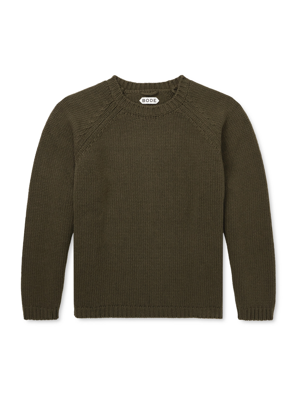 Bode Ribbed-knit Cashmere Sweater In Green