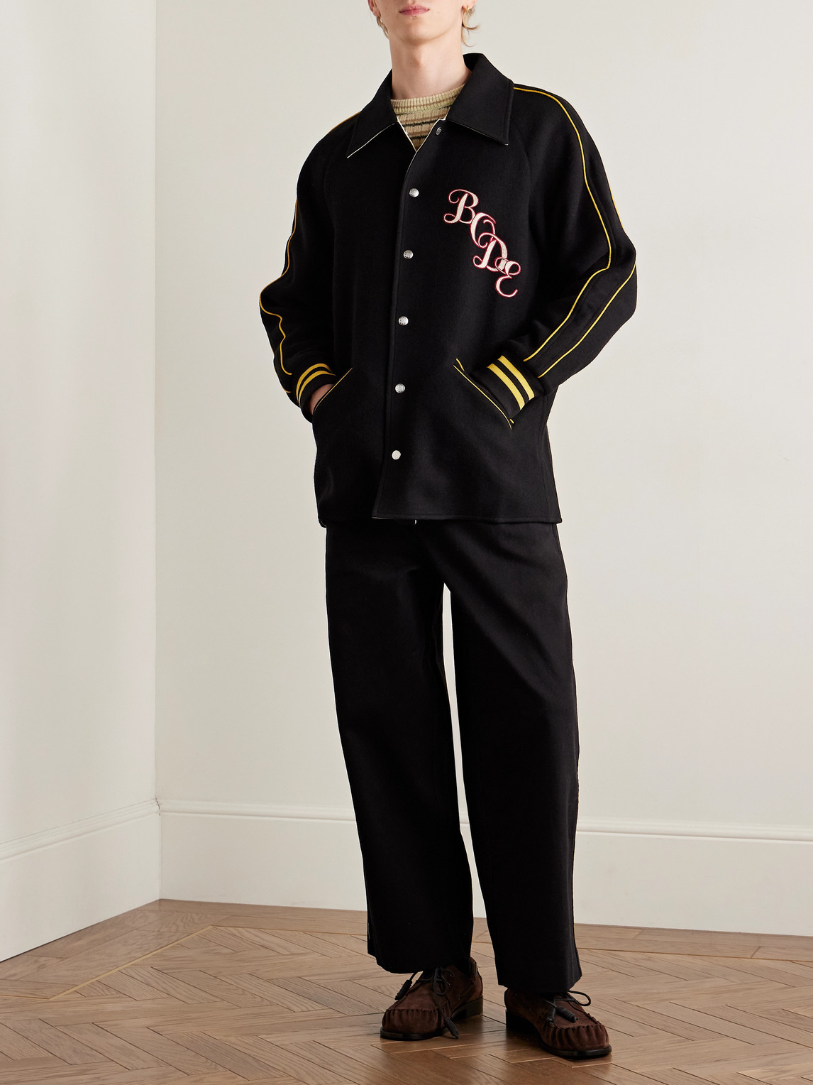 Bode Monogram Snap Reversible Jacket In Black