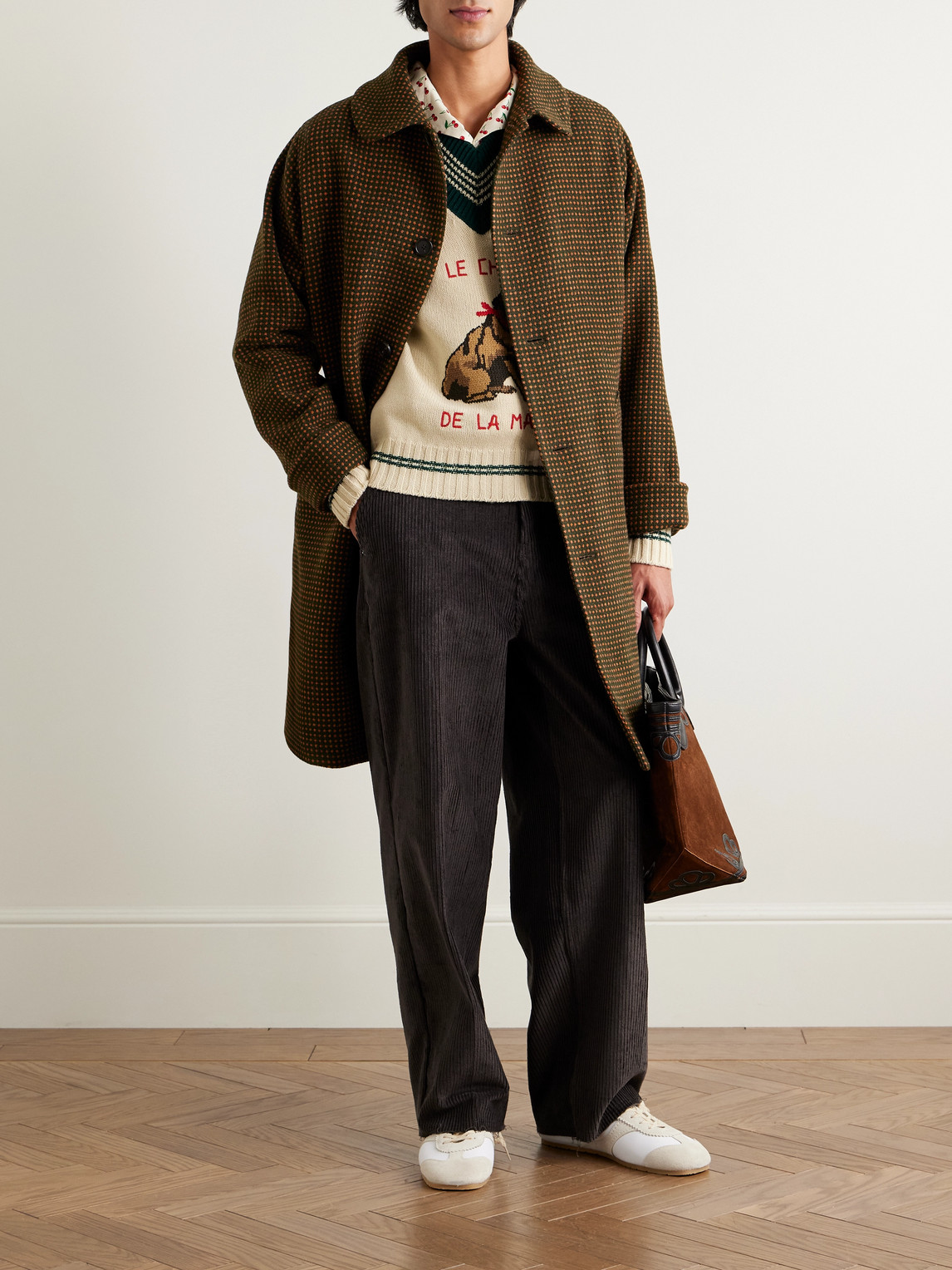 Bode Hedgerow Wool-tweed Coat In Brown