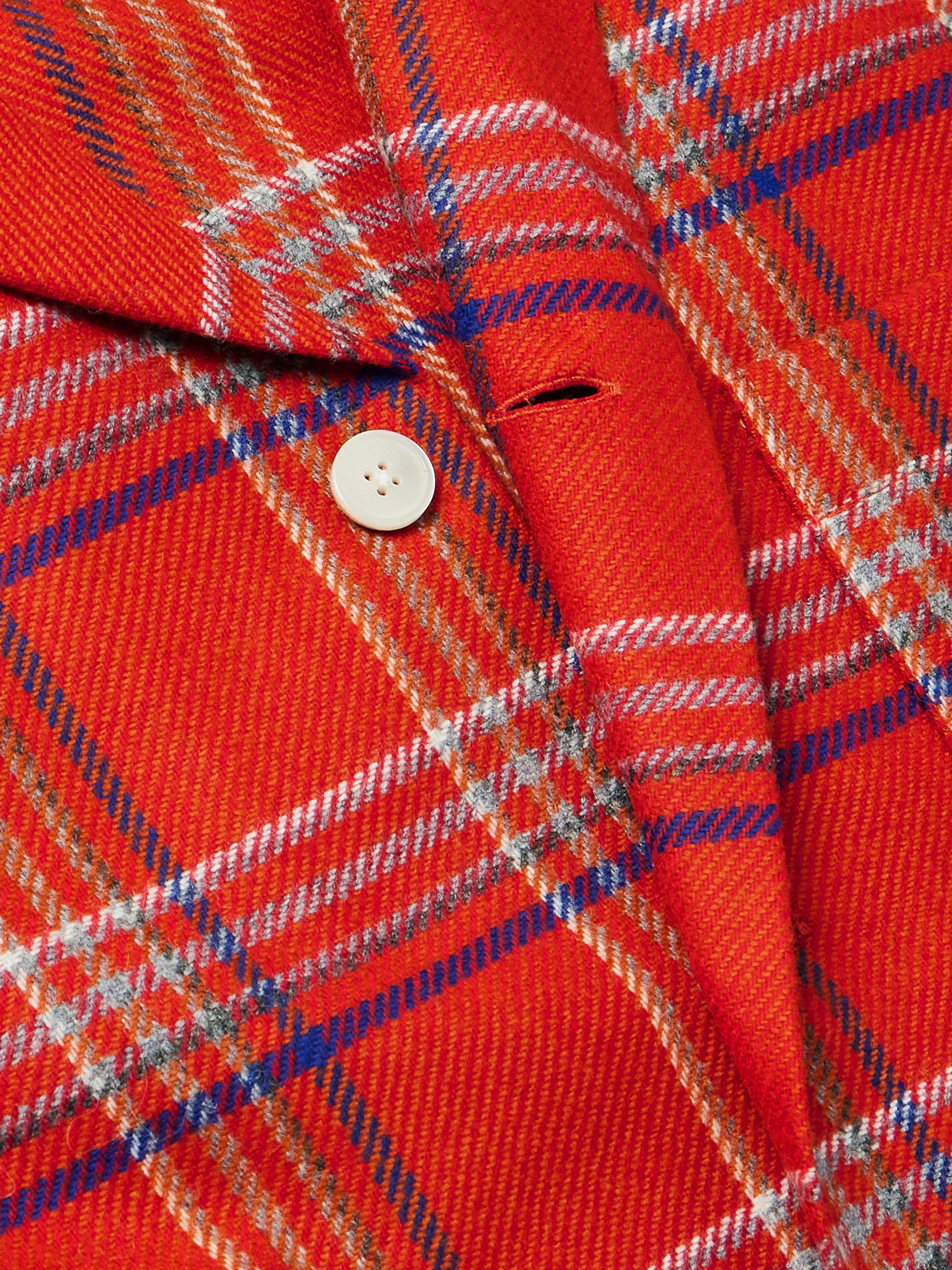 Bode Gable Camp-collar Checked Wool Overshirt In Red
