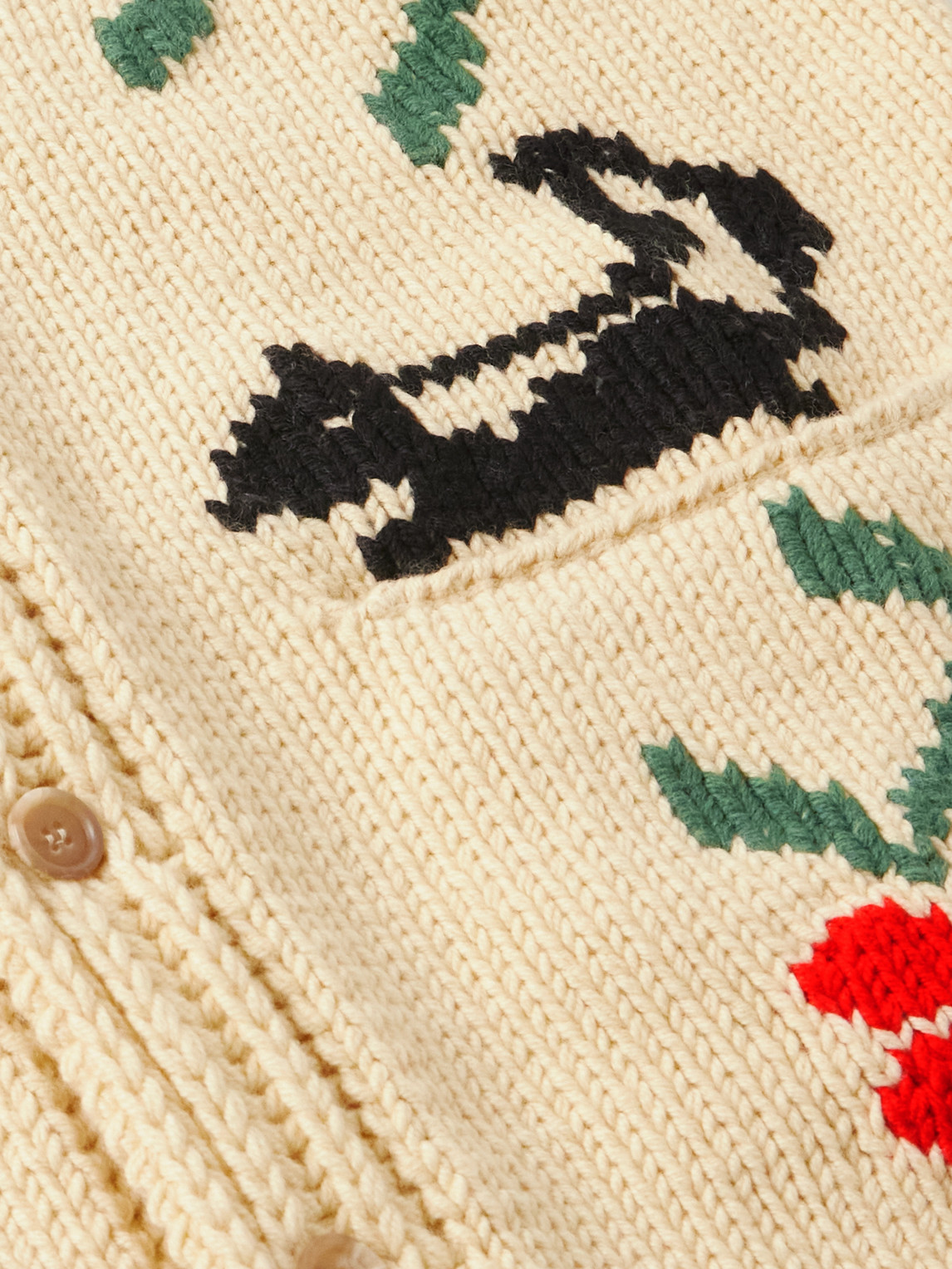  Bode - Pirate Ship Intarsia Virgin Wool Cardigan - Men - Neutrals - S 