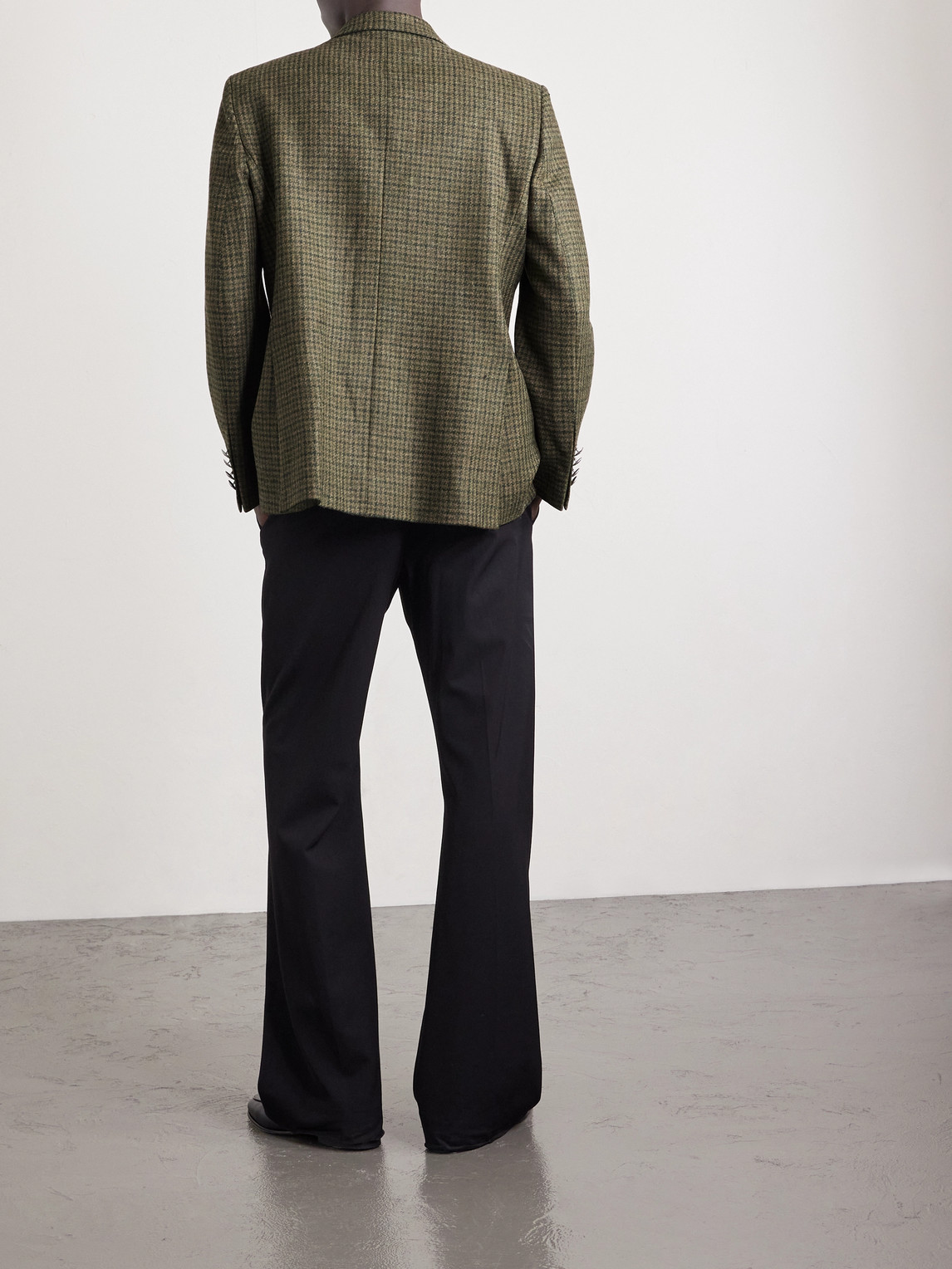 Bode Morris Houndstooth Wool Suit Jacket In Green