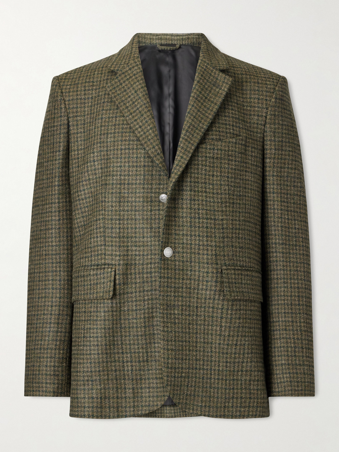 Bode Morris Houndstooth Wool Suit Jacket In Green