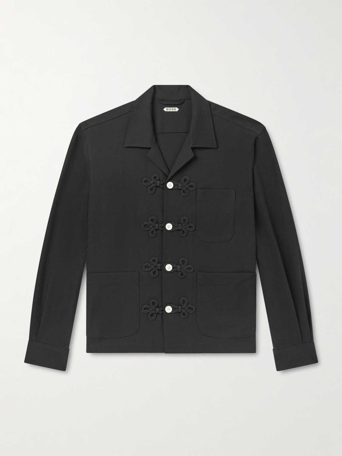 BODE Astor Trillium Camp-Collar Embroidered Wool hirt - Men