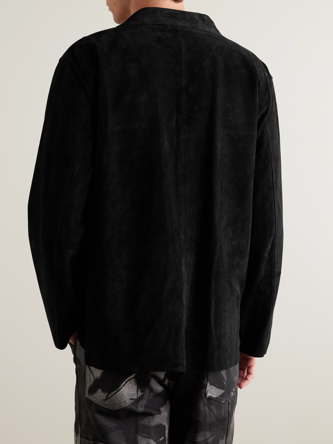 Bode Suede Overshirt In Black