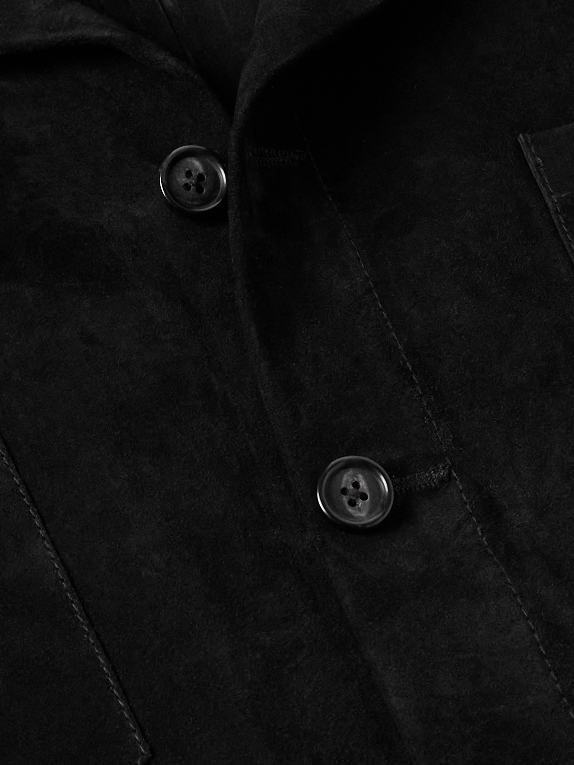 Bode Suede Overshirt In Black