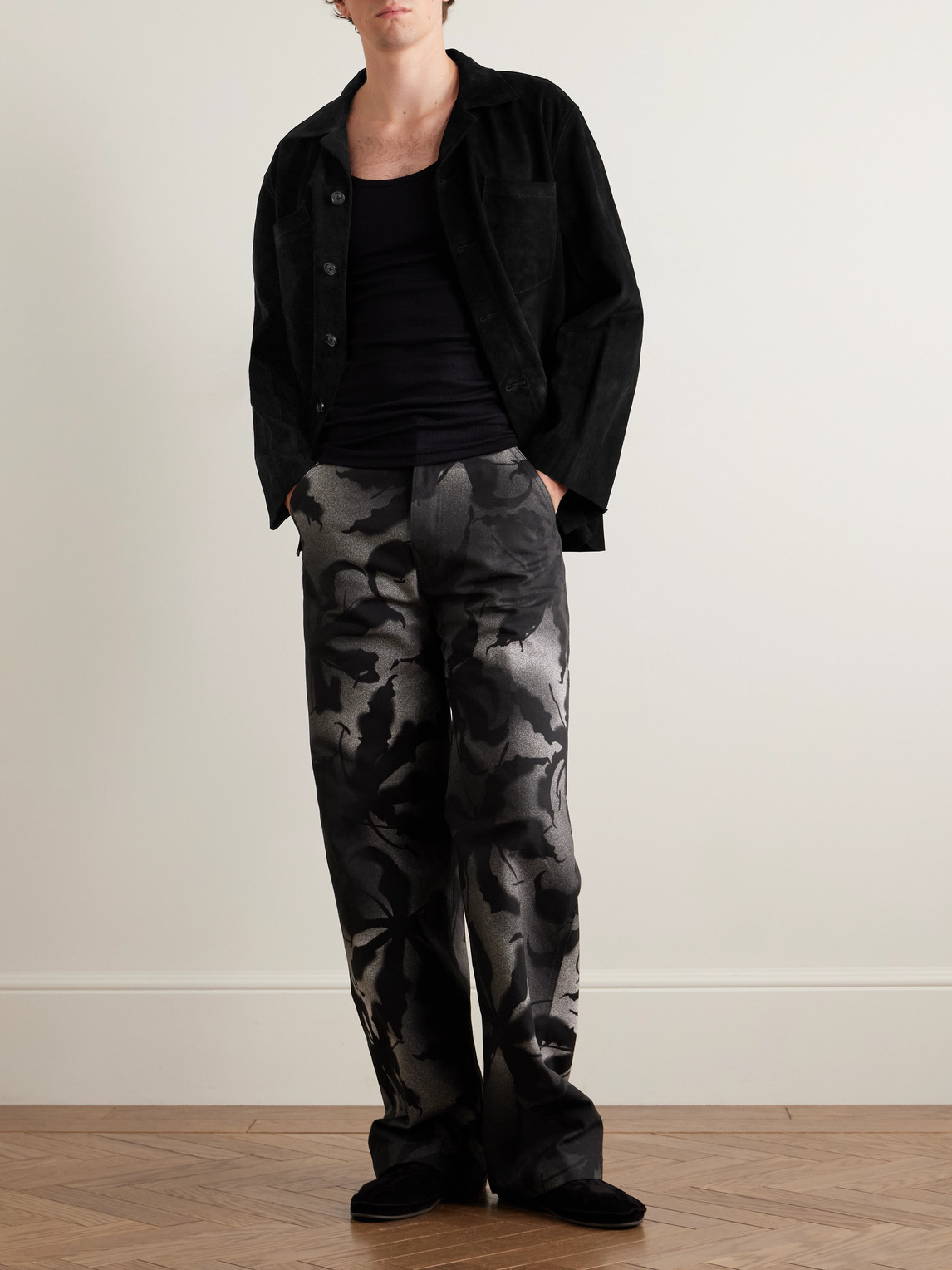 Bode Suede Overshirt In Black
