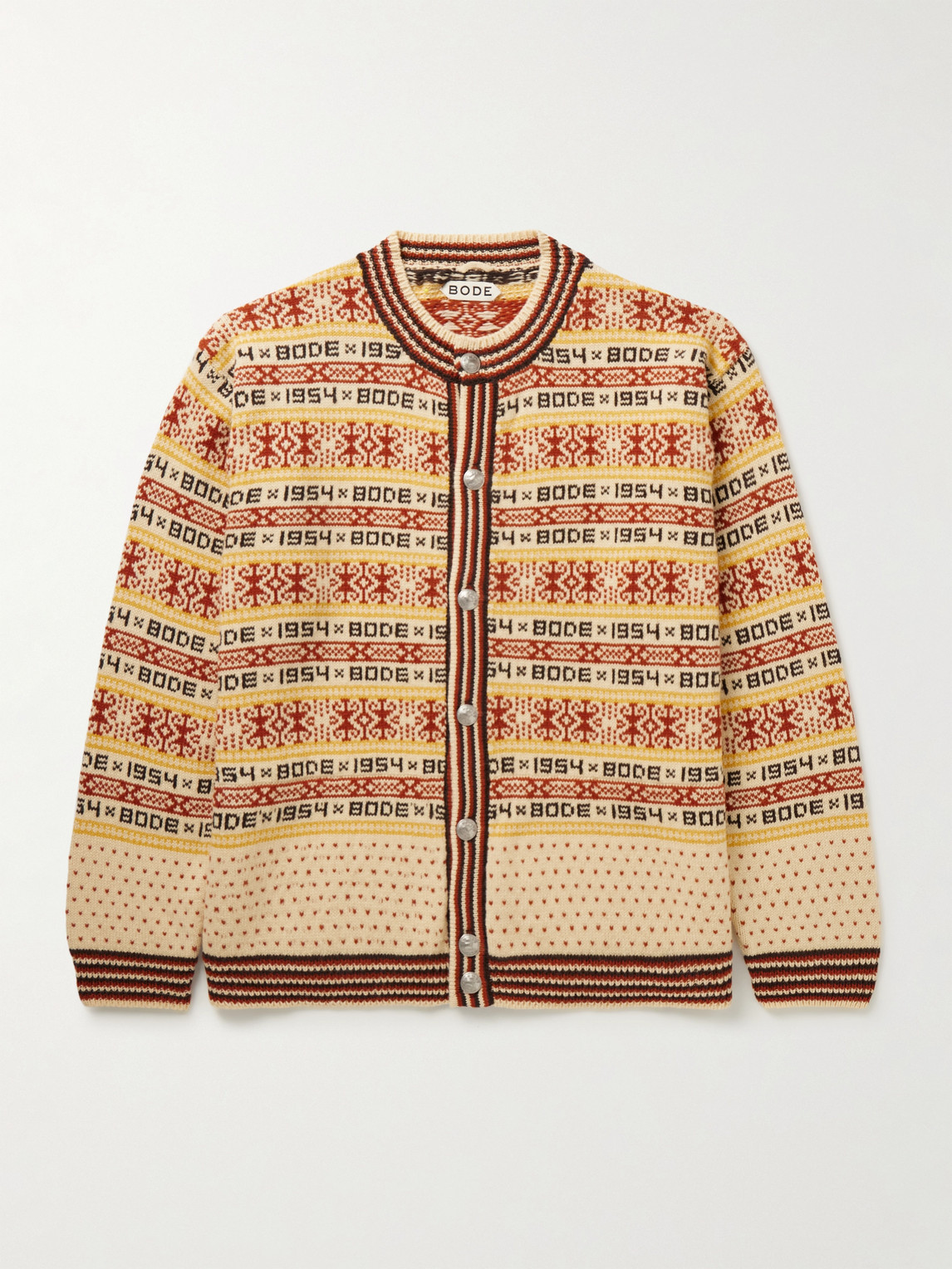 BODE Marzipan Jacquard-Knit Wool Cardigan - Men
